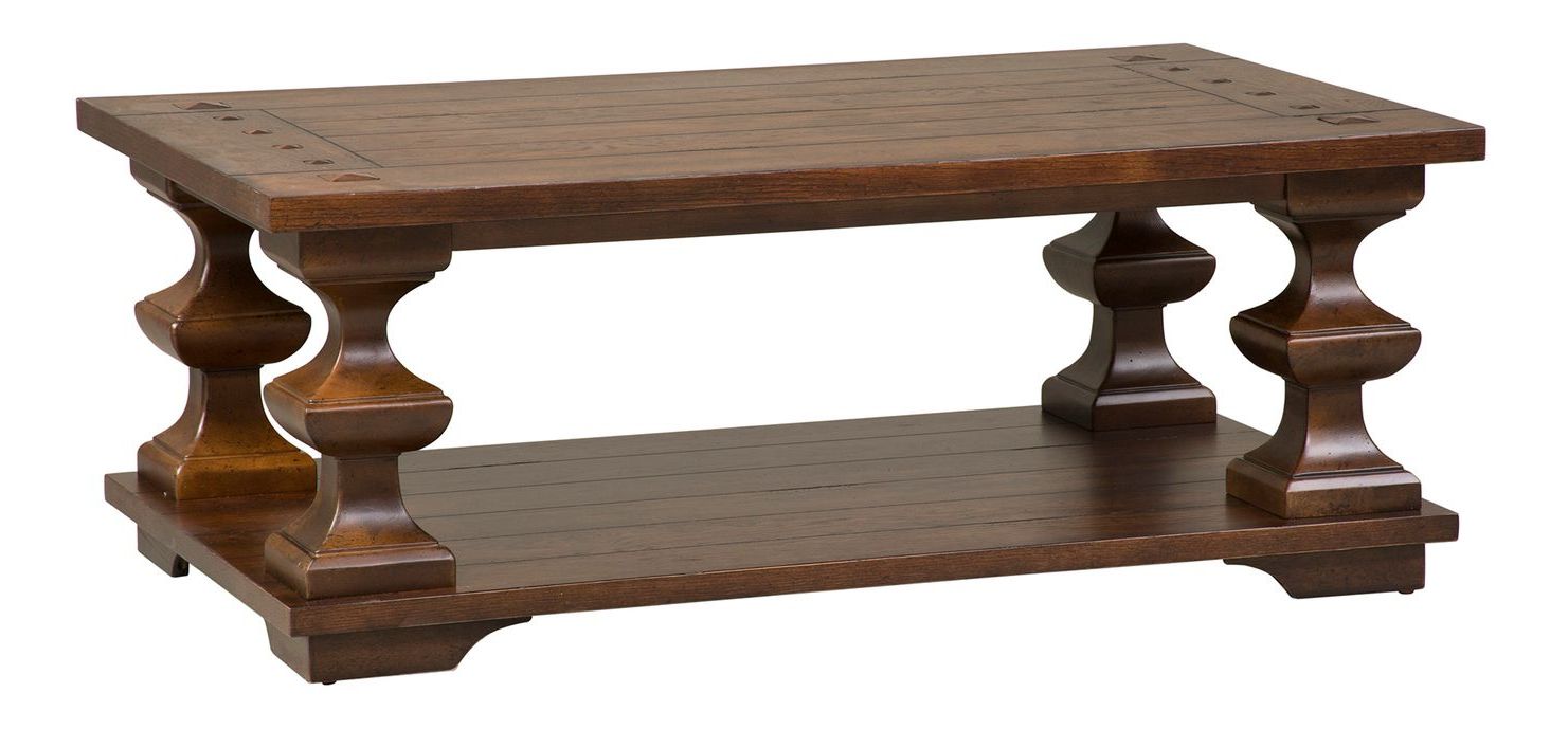 Sedona Wood Storage Cocktail Table Set | Kona Brown