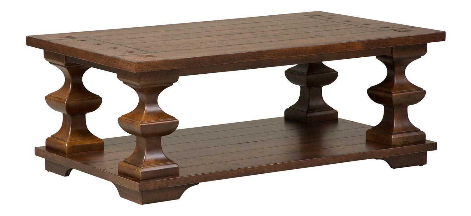 Sedona Wood Storage Cocktail Table Set | Kona Brown
