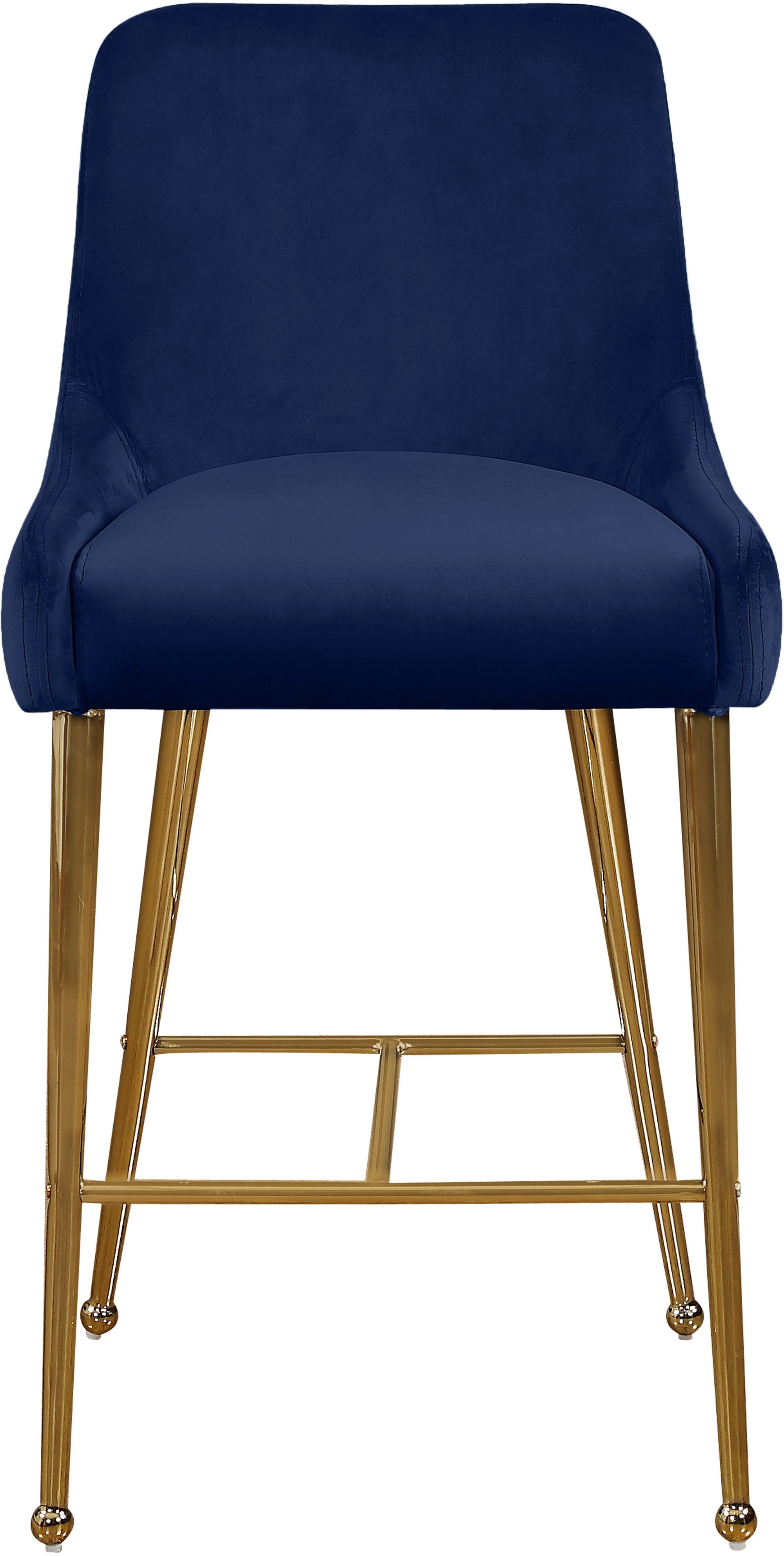 Owen Velvet Counter Stool with Polished Gold Legs