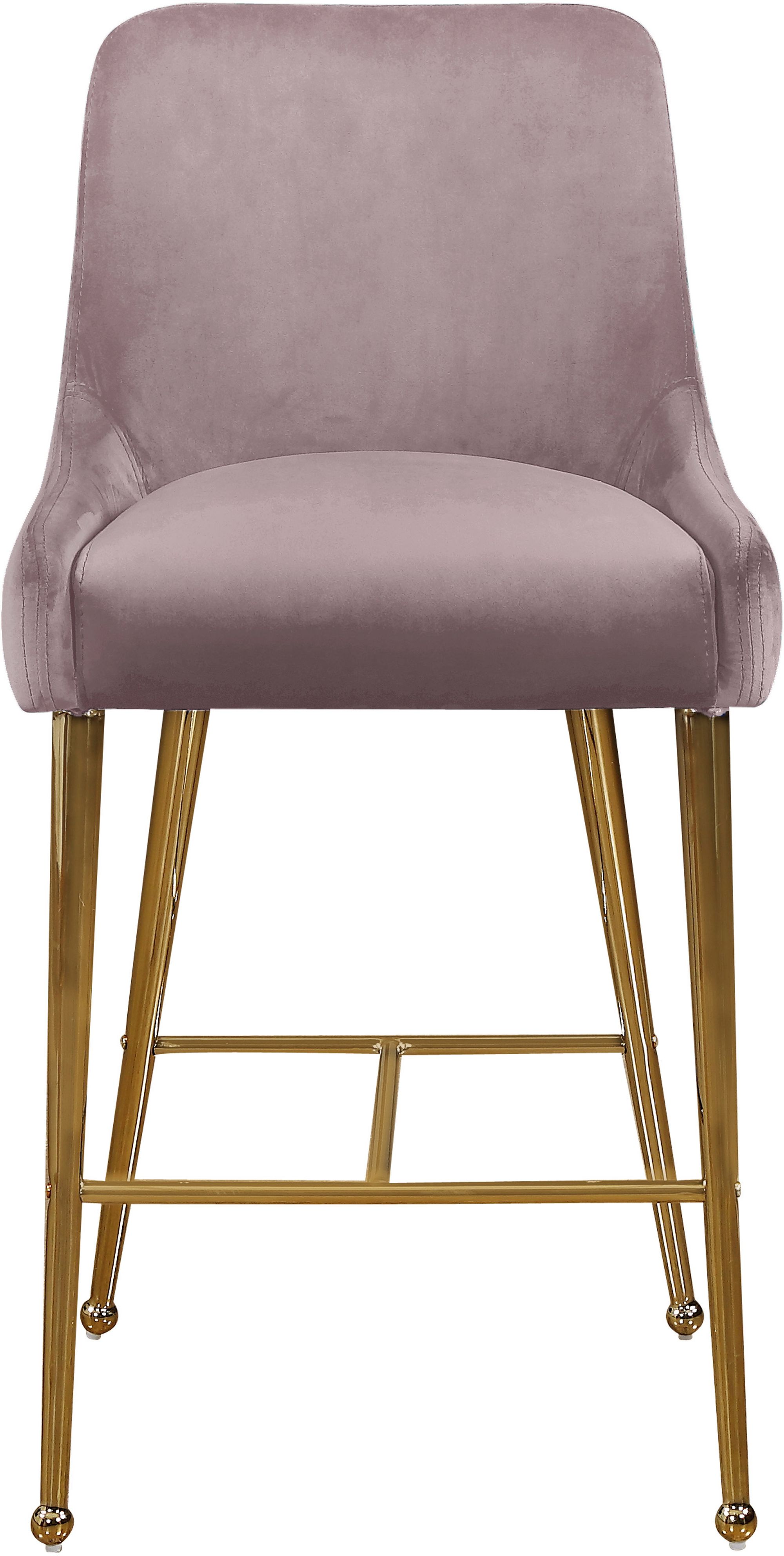 Owen Velvet Counter Stool with Polished Gold Legs