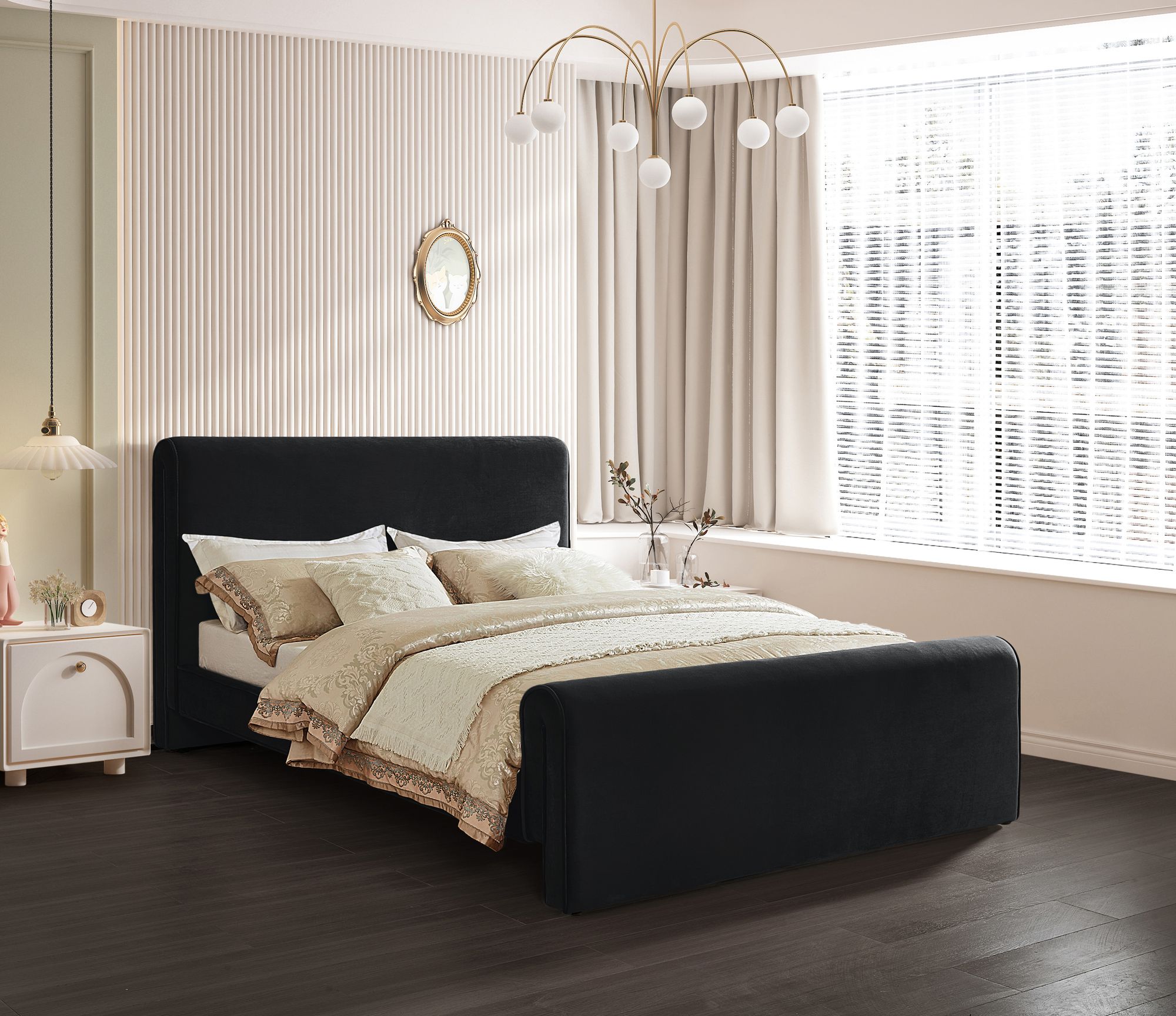 Sloan Velvet Queen Size Bed