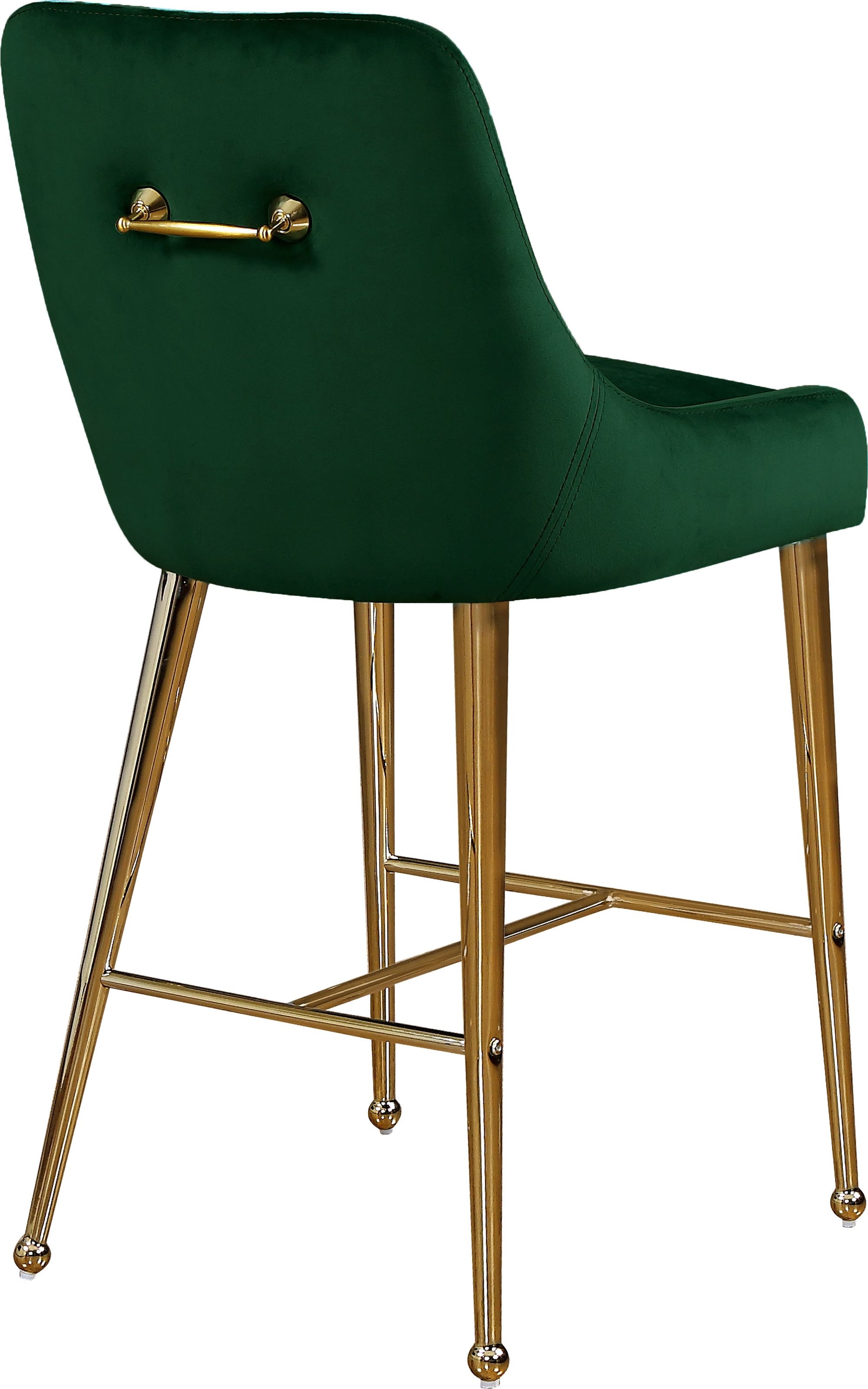 Owen Velvet Counter Stool with Polished Gold Legs