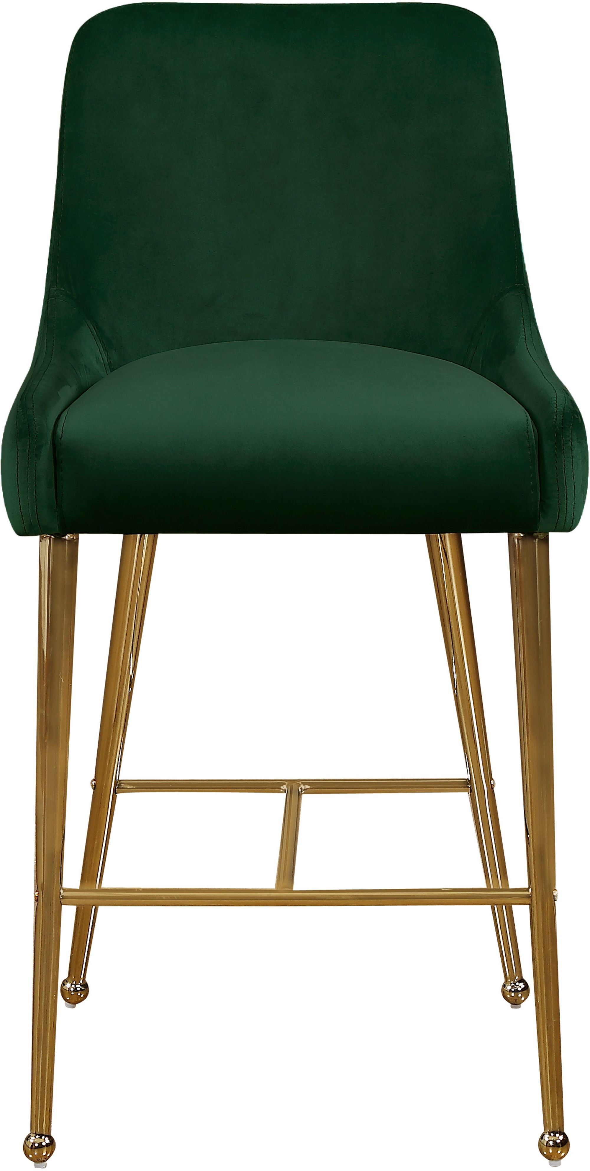 Owen Velvet Counter Stool with Polished Gold Legs