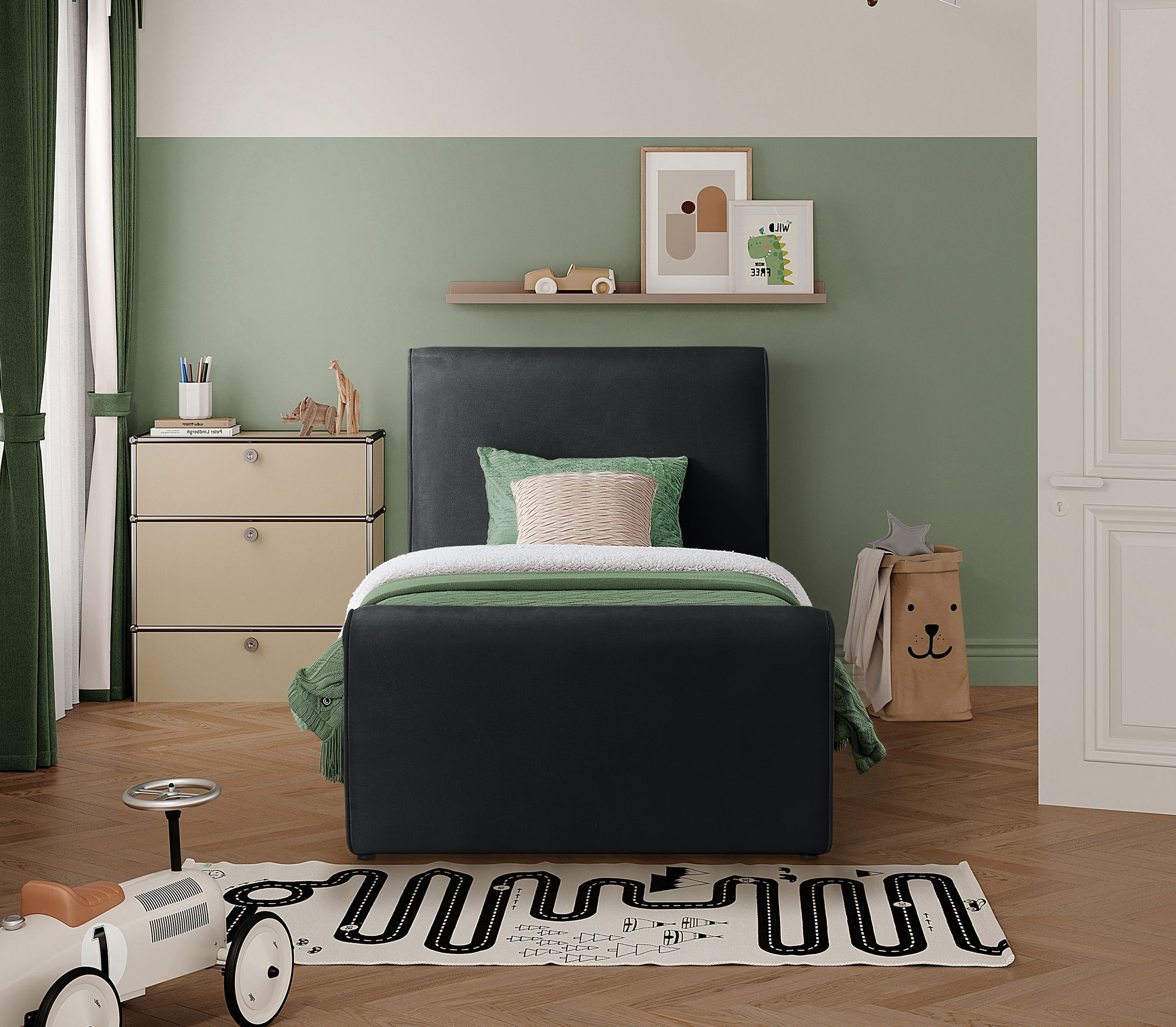Sloan Velvet Twin Size Bed