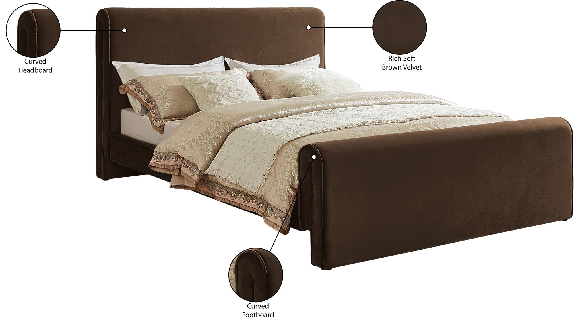 Sloan Velvet Full Size Bed