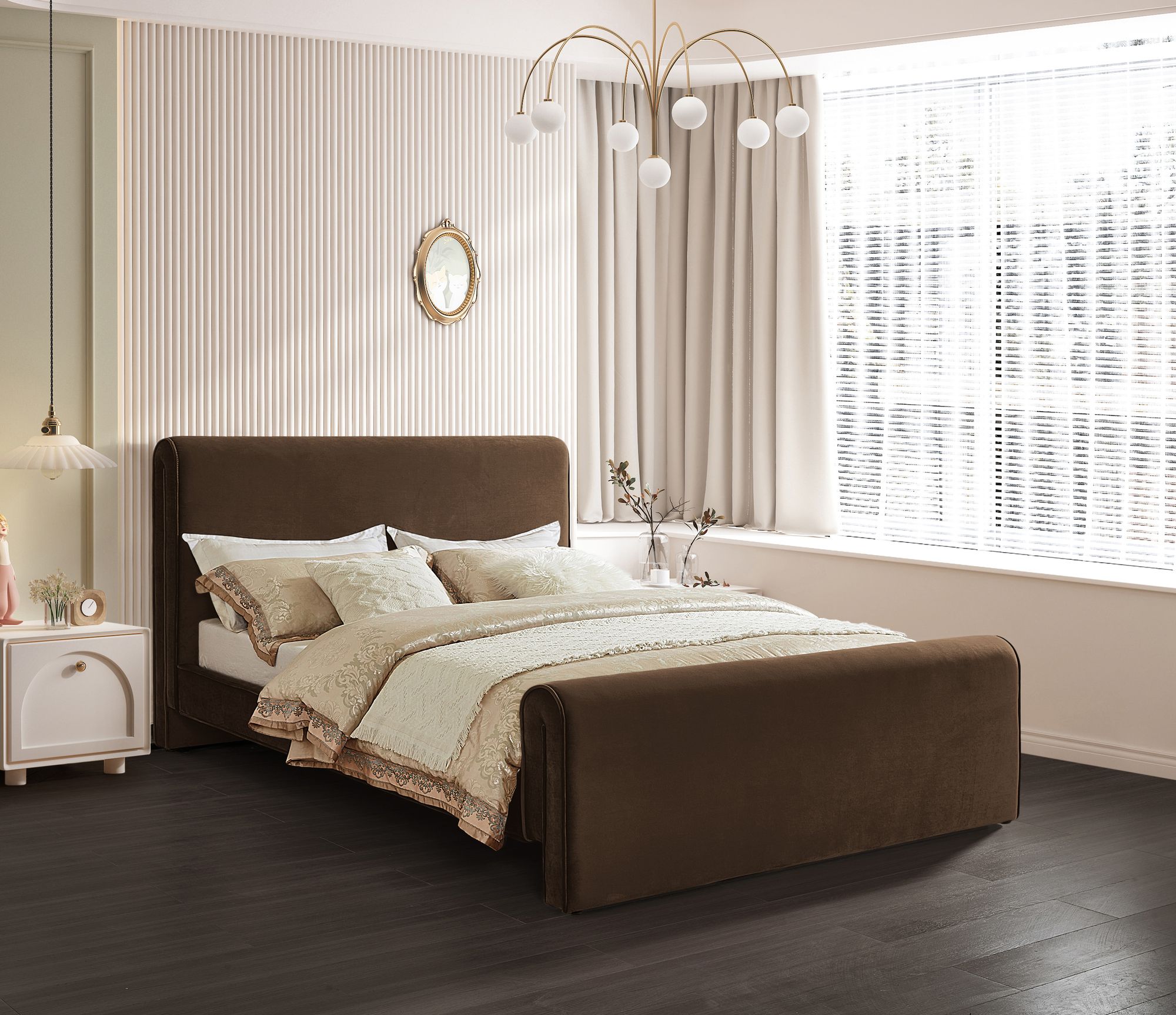 Sloan Velvet King Size Bed