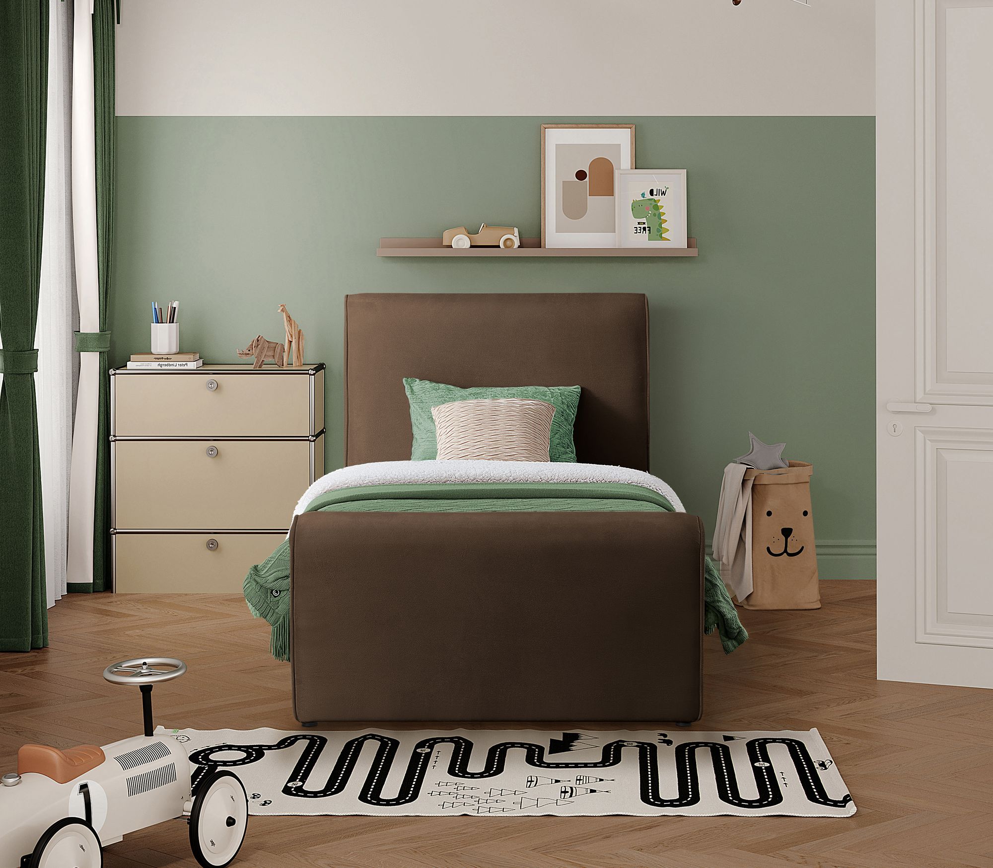 Sloan Velvet Twin Size Bed
