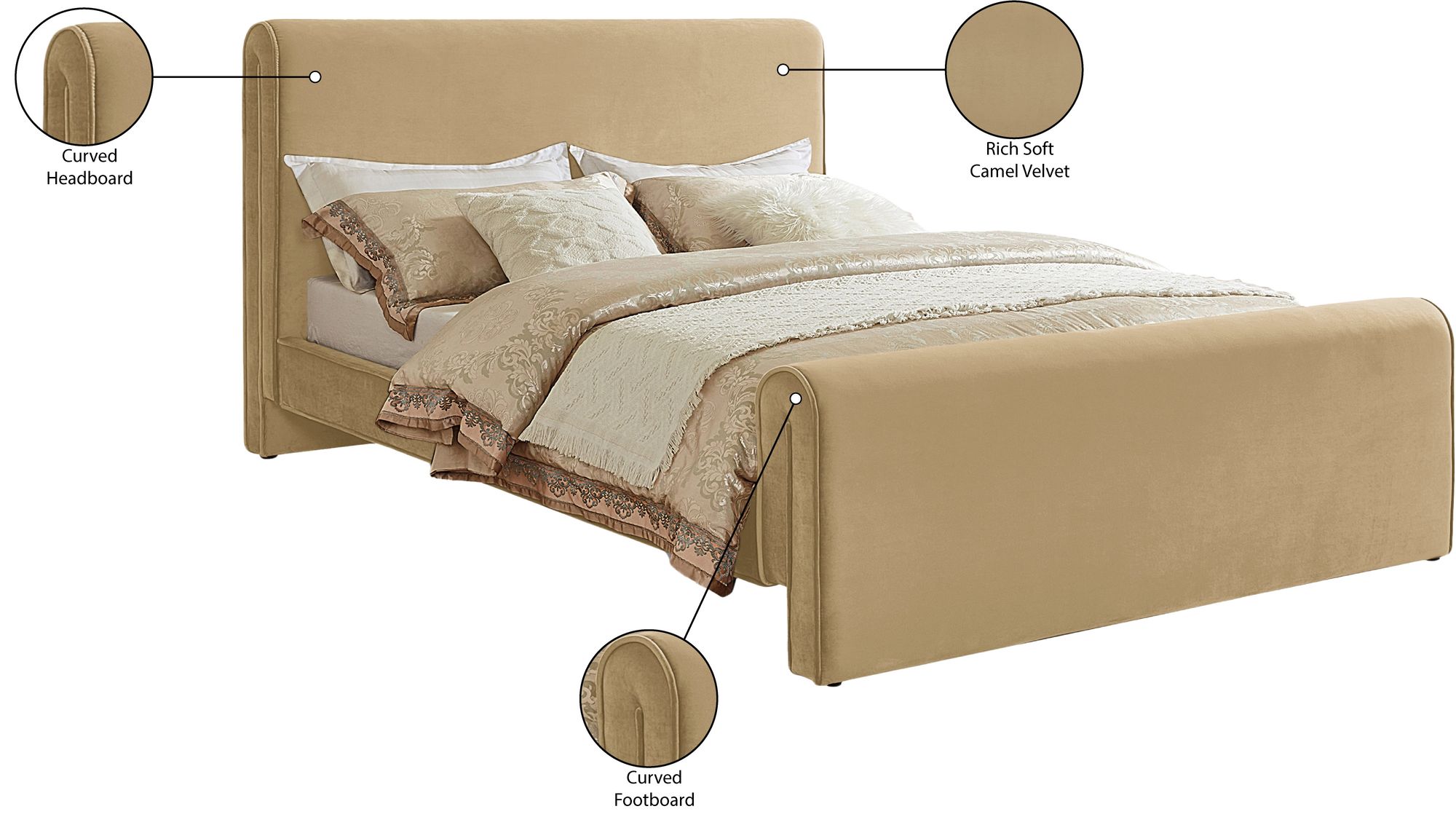 Sloan Velvet King Size Bed