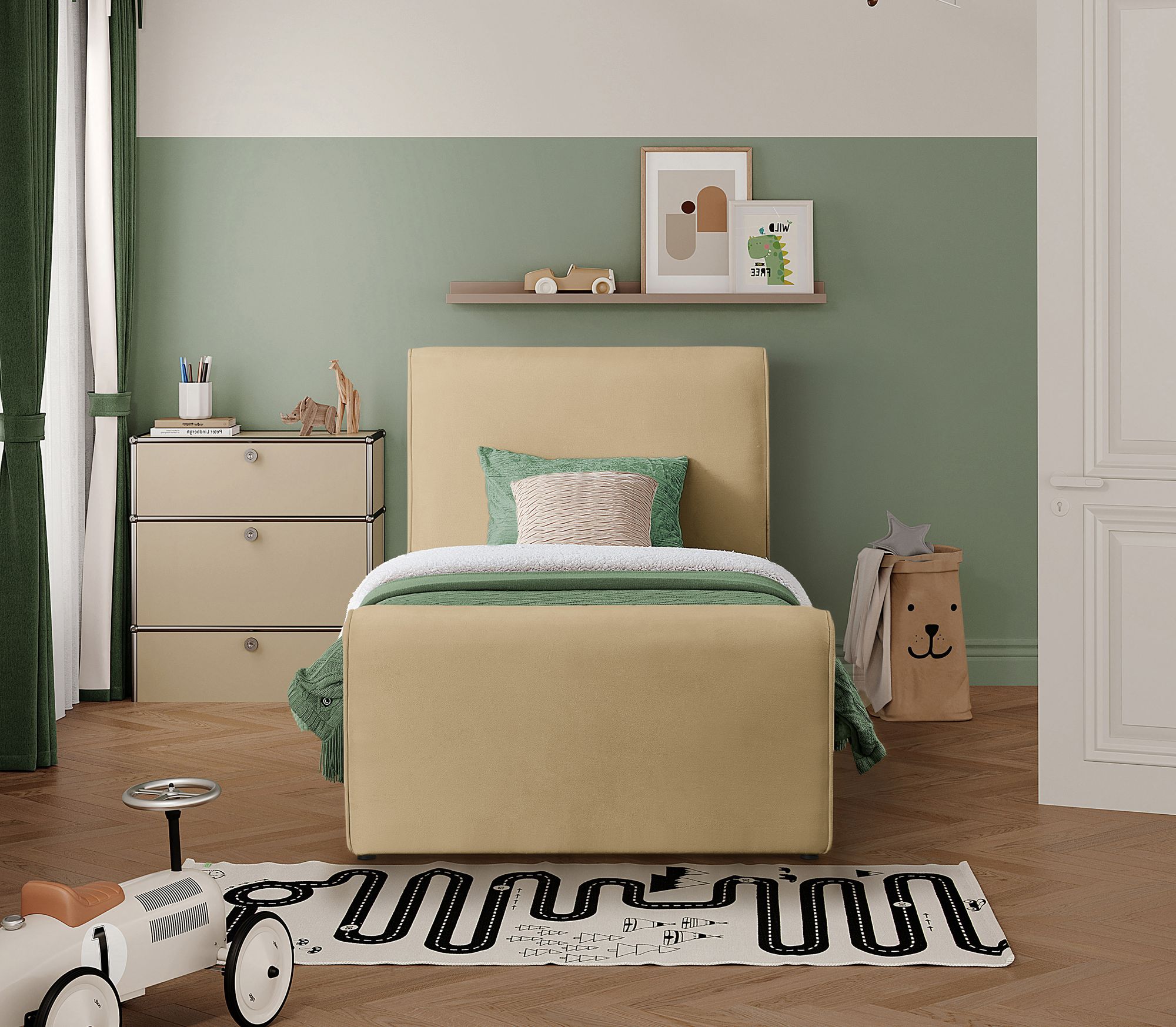 Sloan Velvet Twin Size Bed