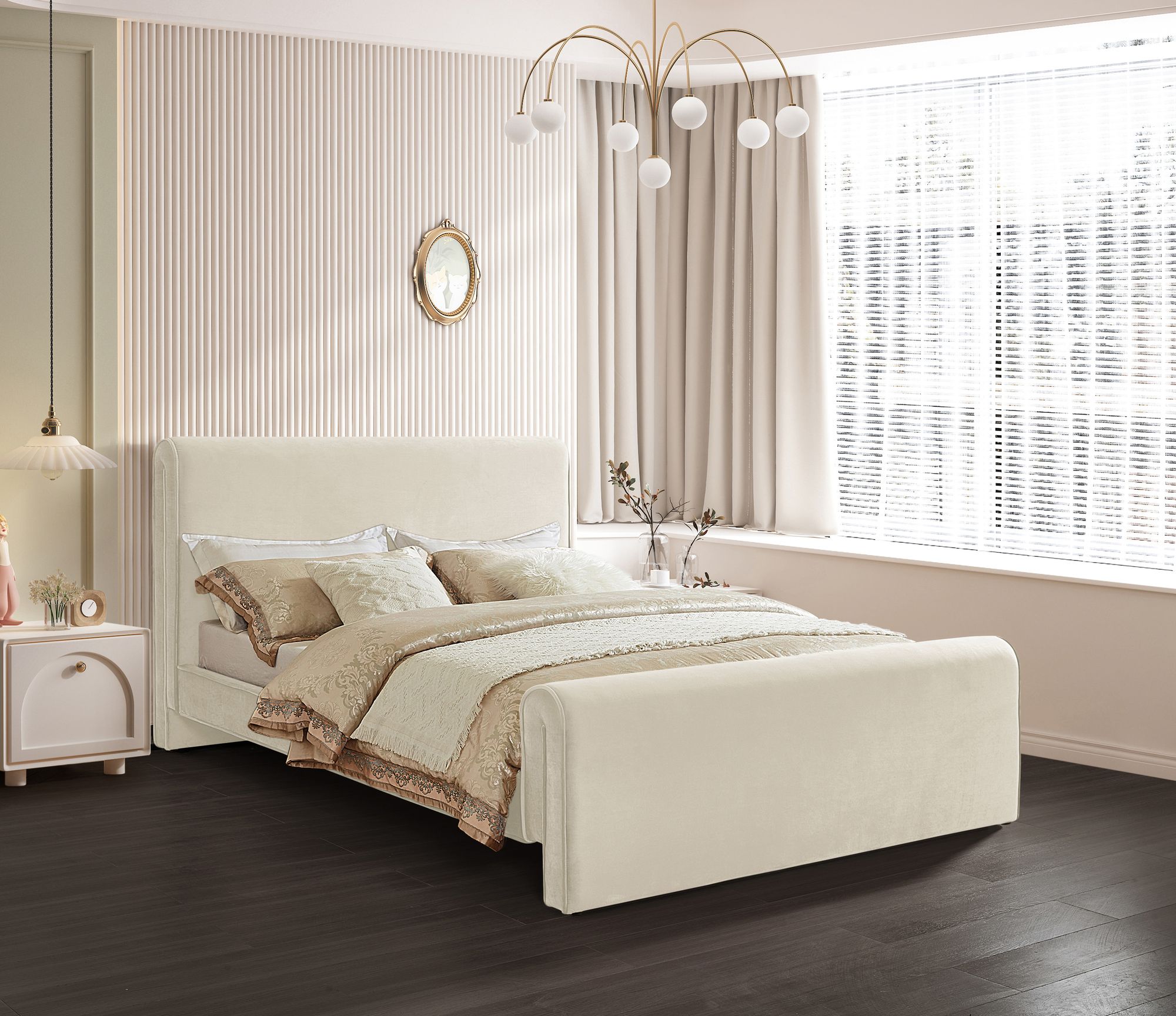Sloan Velvet King Size Bed