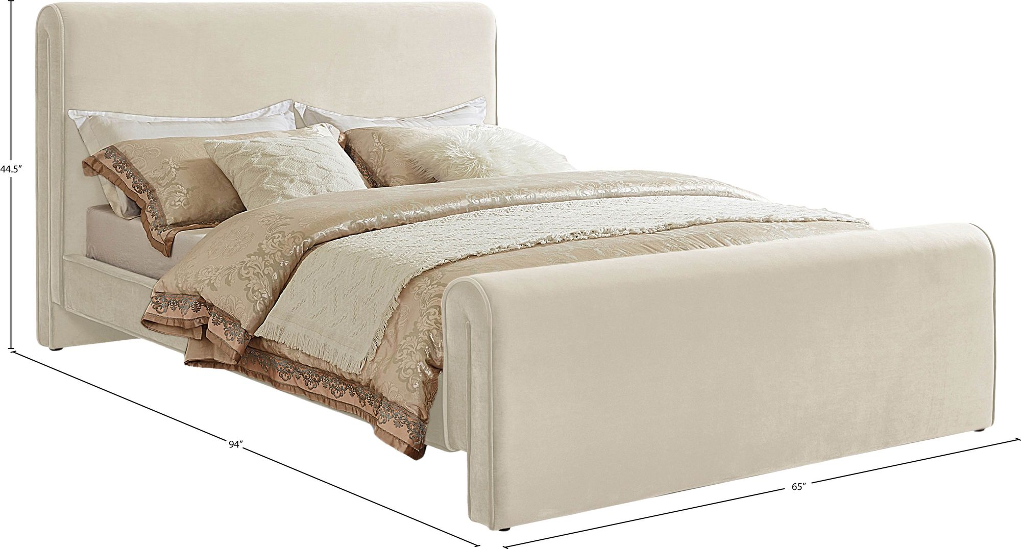 Sloan Velvet Queen Size Bed