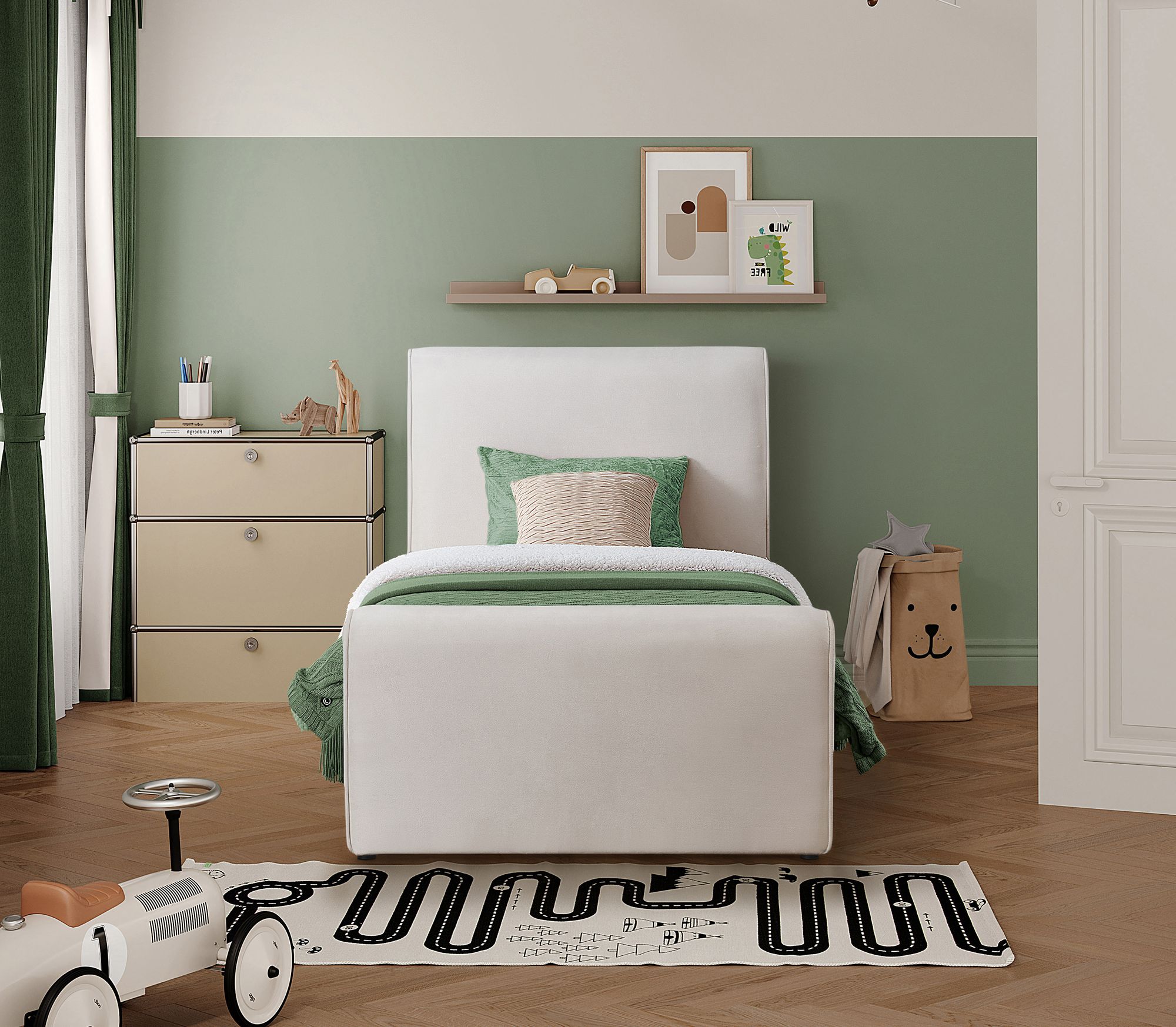 Sloan Velvet Twin Size Bed