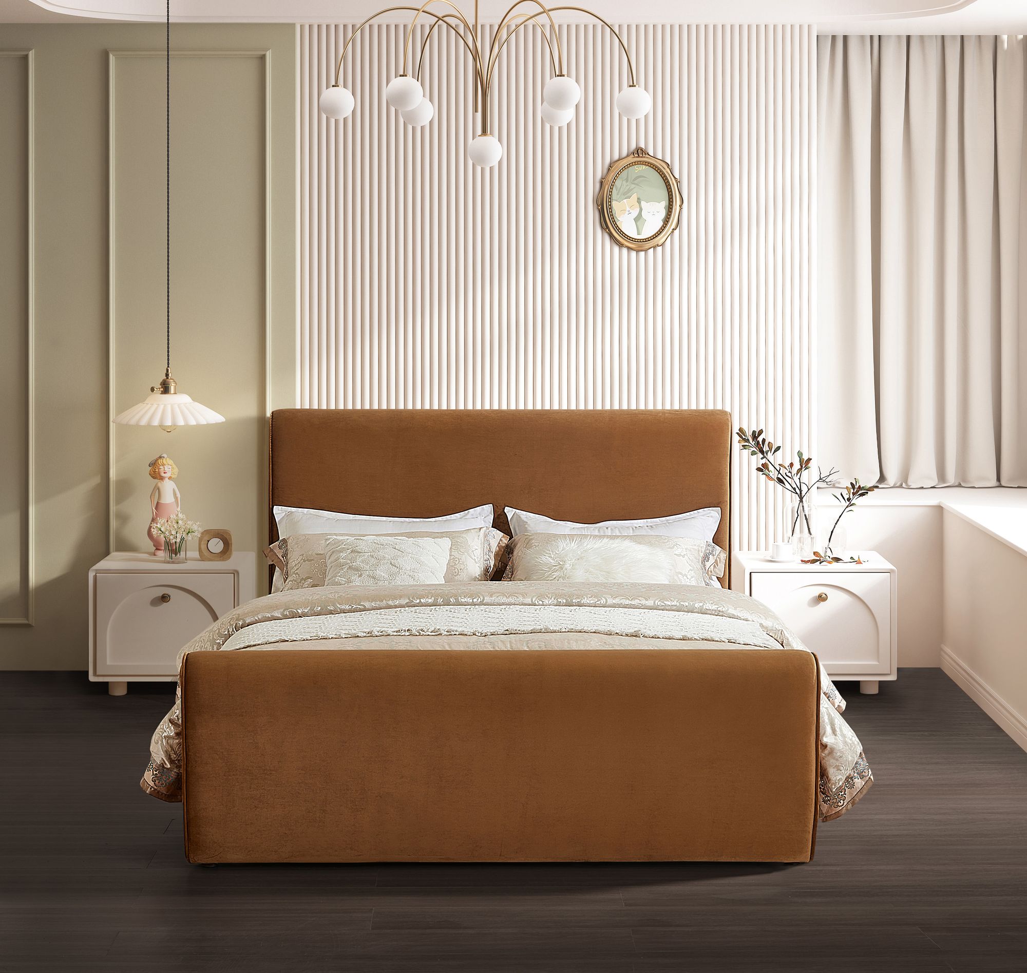 Meridian Sloan Velvet Bed