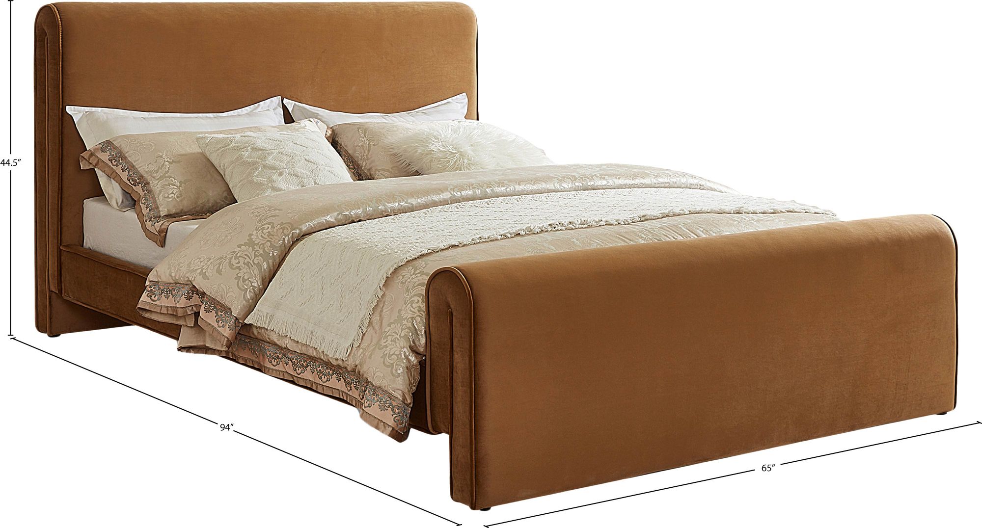 Meridian Sloan Velvet Saddle Bed
