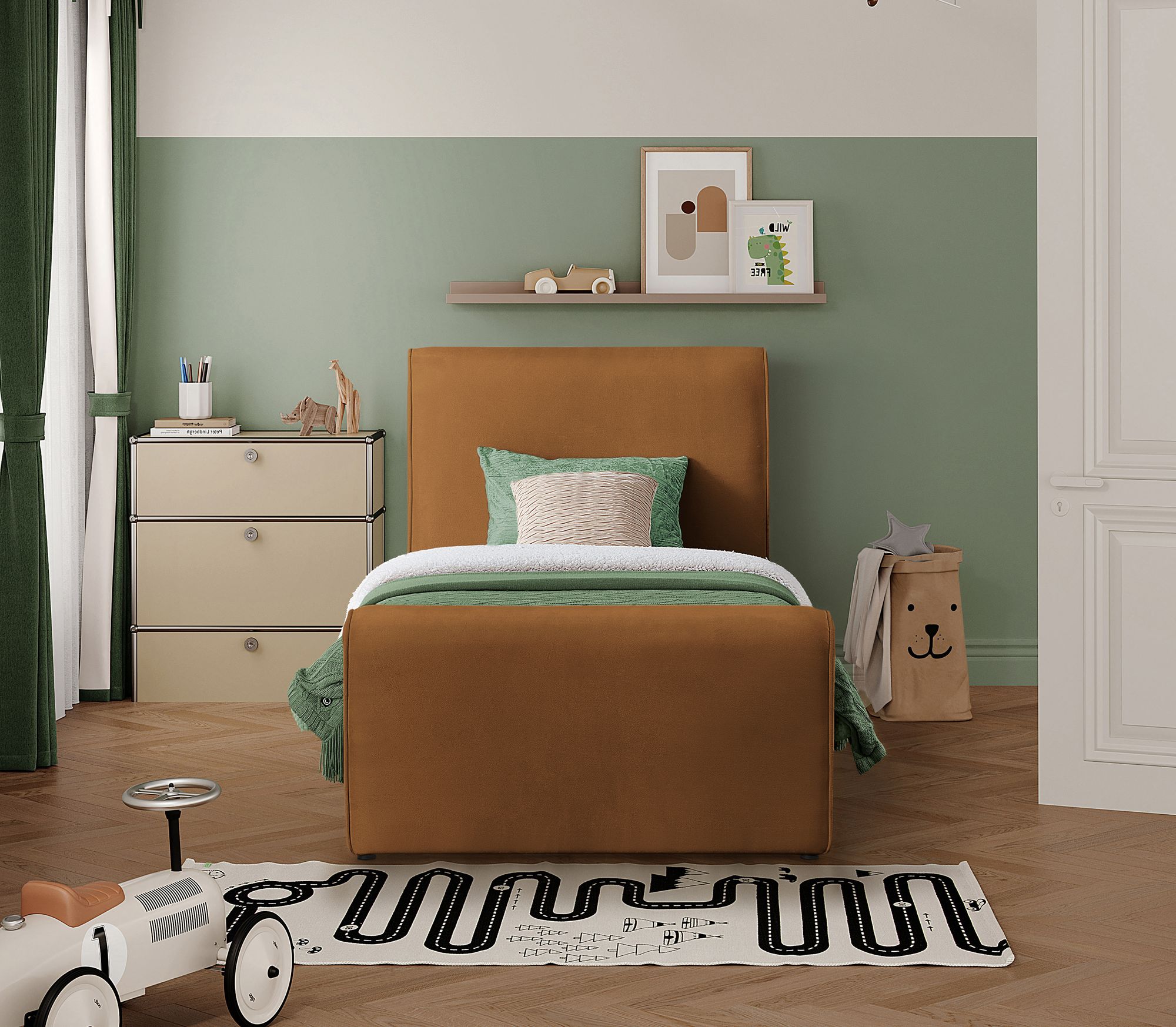 Sloan Velvet Twin Size Bed