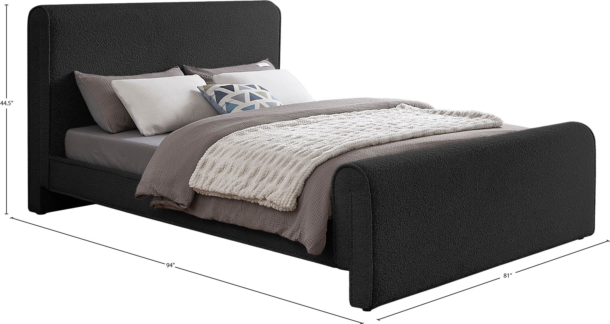 Stylus Boucle Fabric King Size Bed
