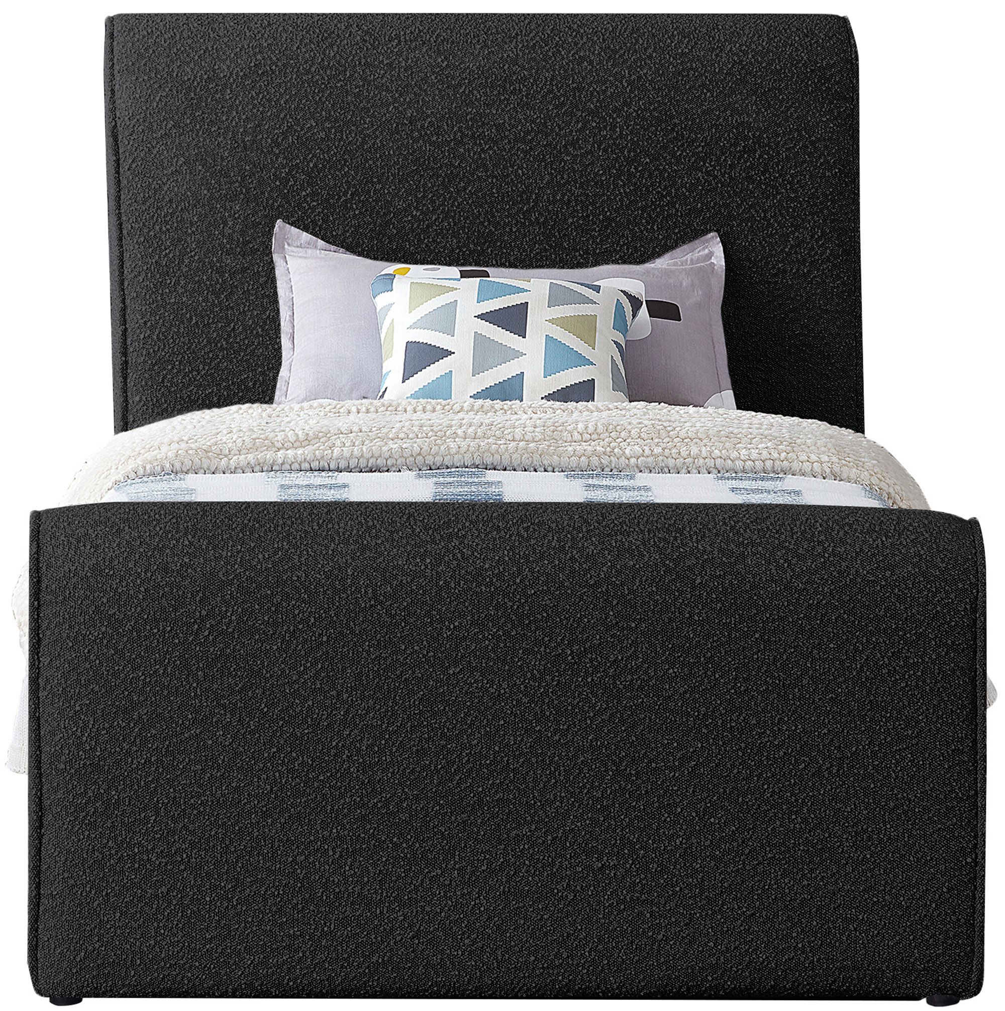 Stylus Boucle Fabric Twin Size Bed