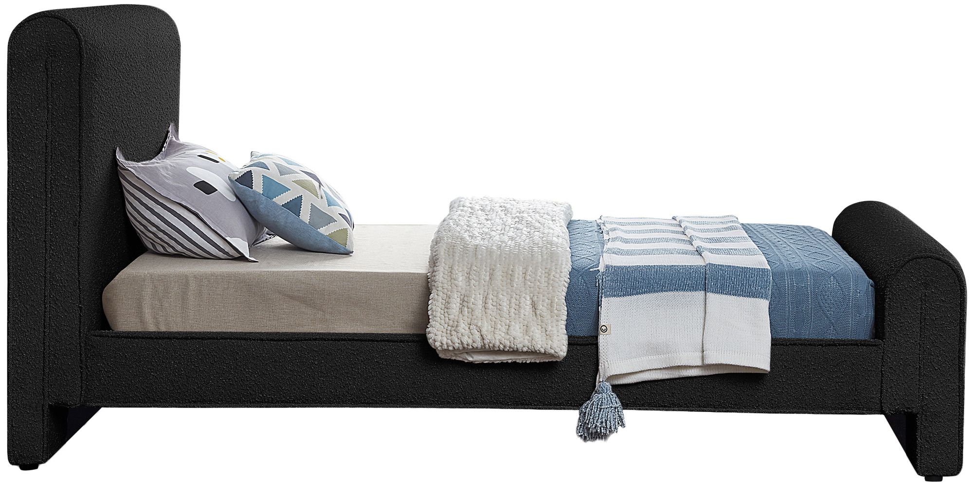 Stylus Boucle Fabric Twin Size Bed