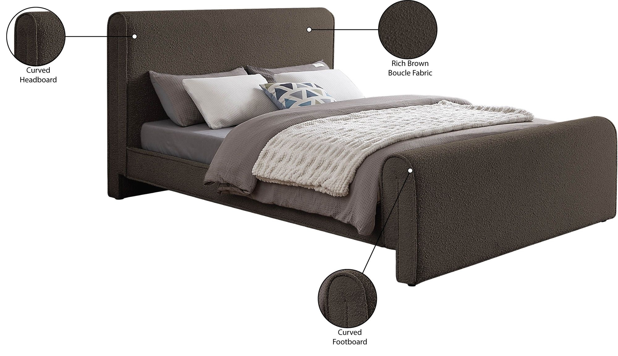 Stylus Boucle Fabric Bed