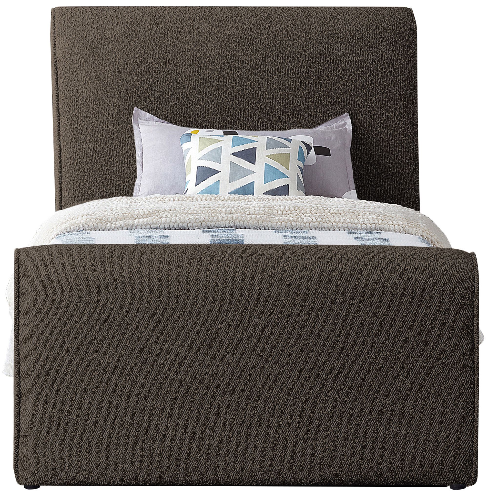 Stylus Boucle Fabric Twin Size Bed