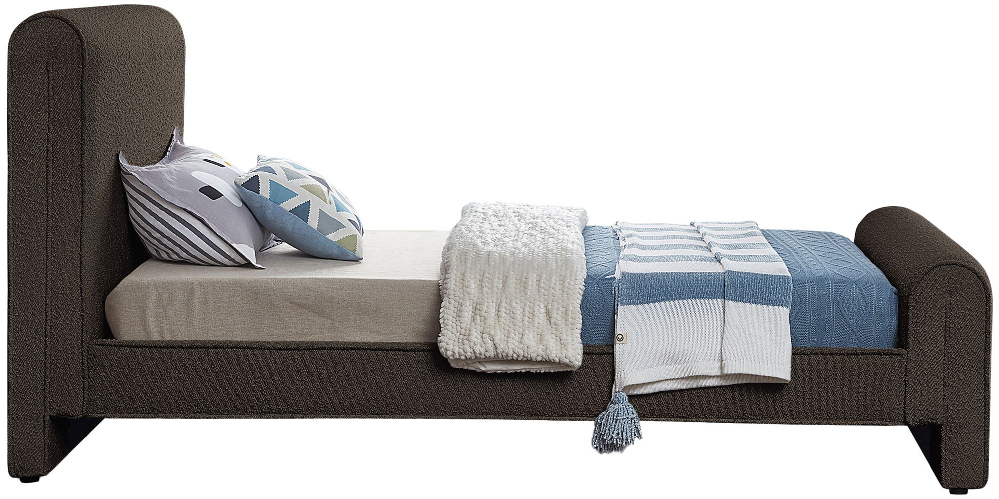 Stylus Boucle Fabric Twin Size Bed
