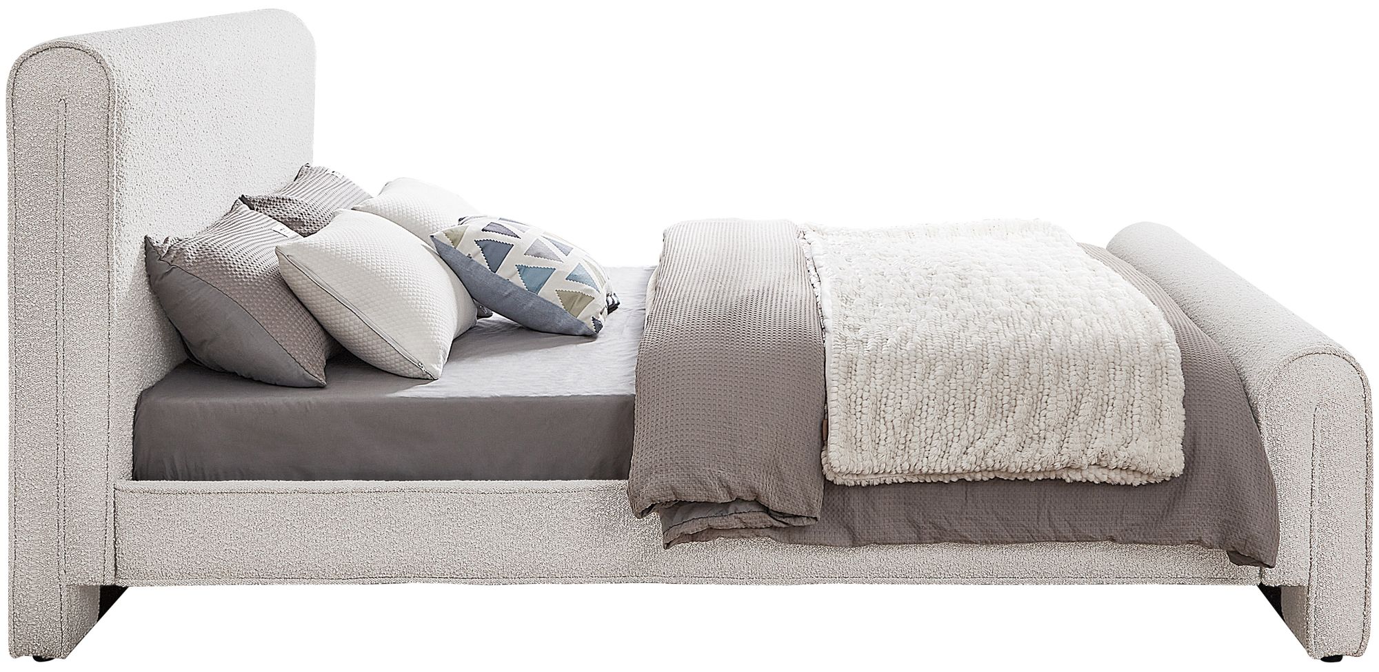 Stylus Boucle Fabric Full Size Bed
