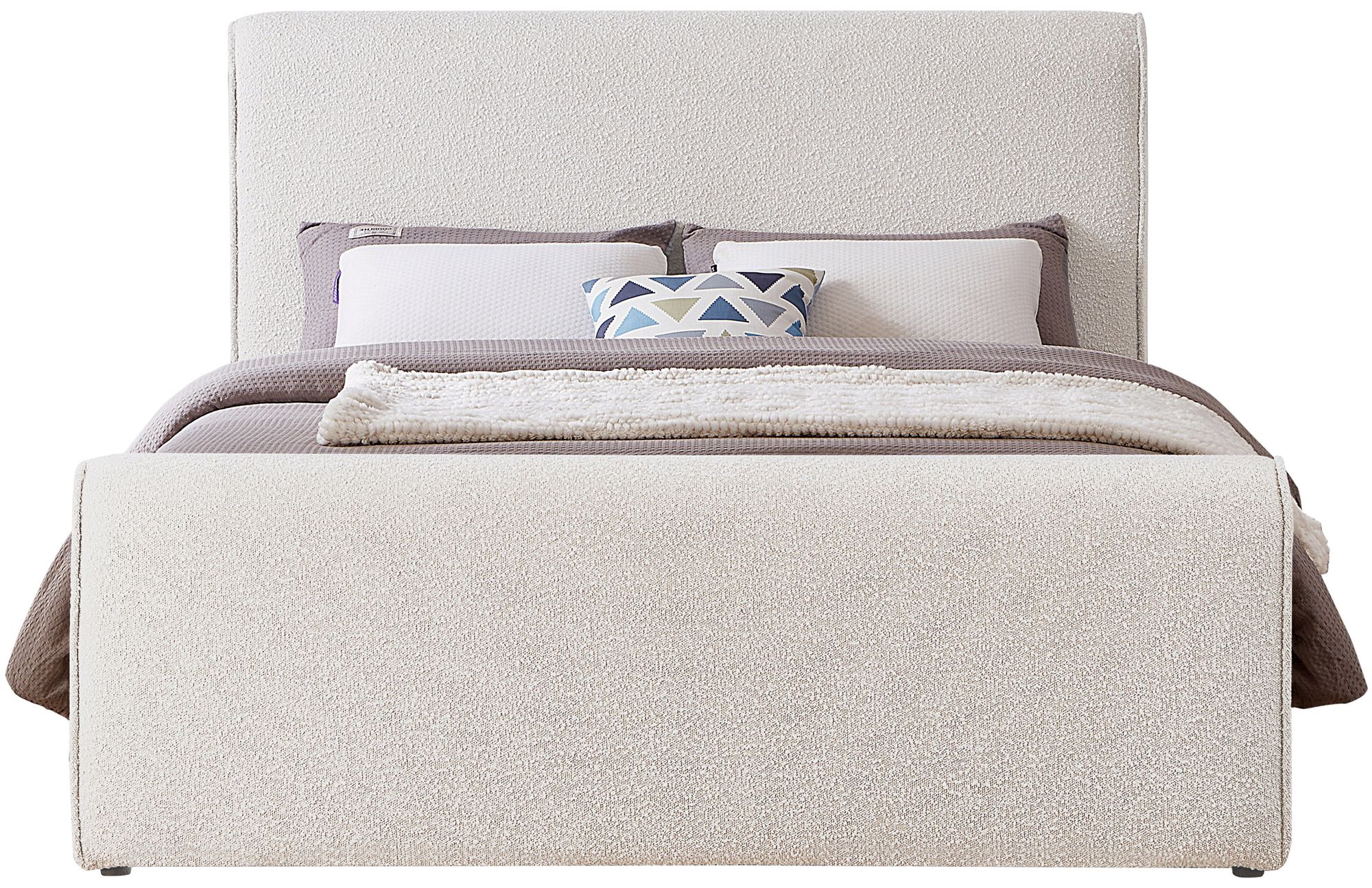 Stylus Boucle Fabric Queen Size Bed