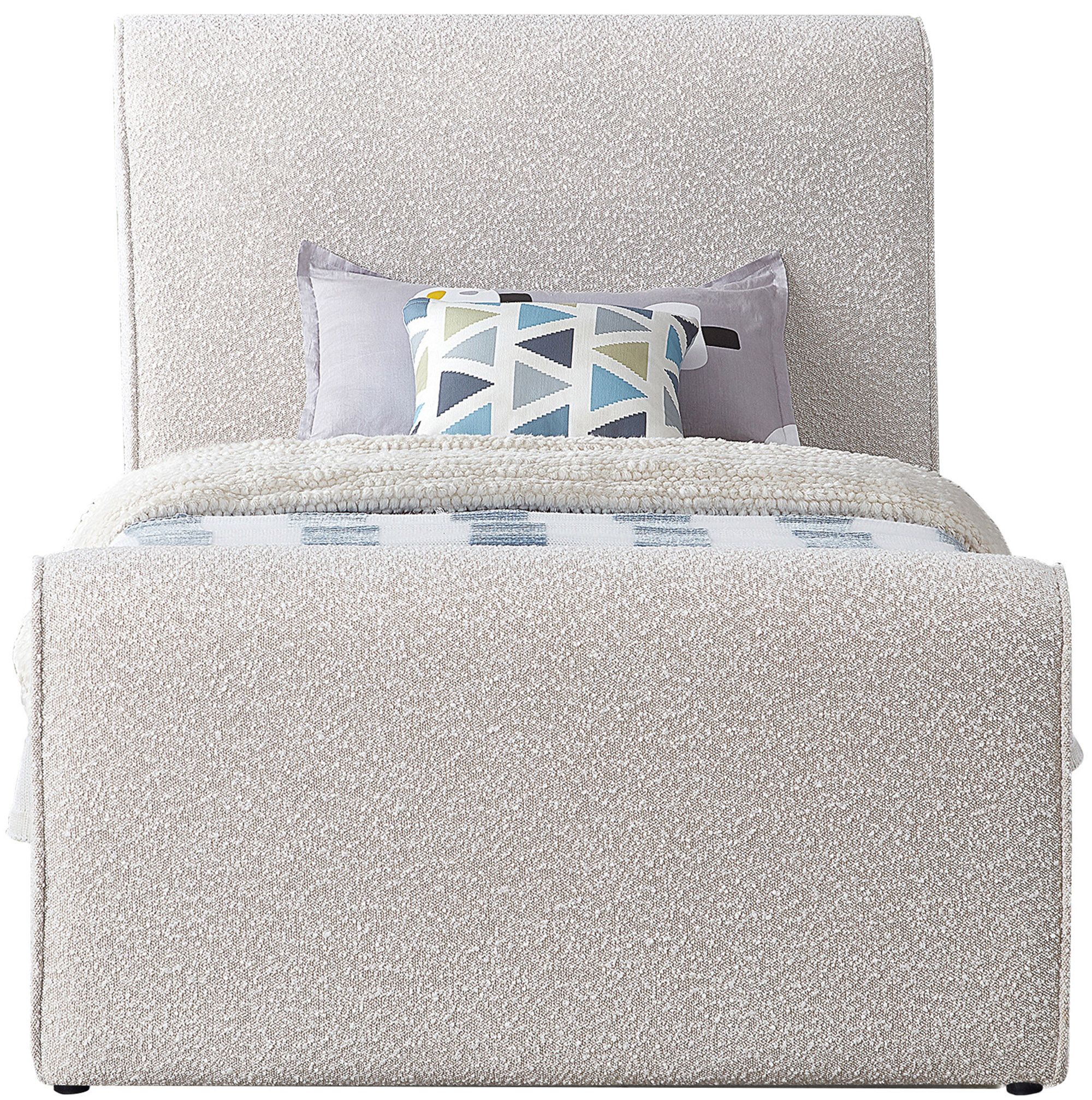 Stylus Boucle Fabric Twin Size Bed