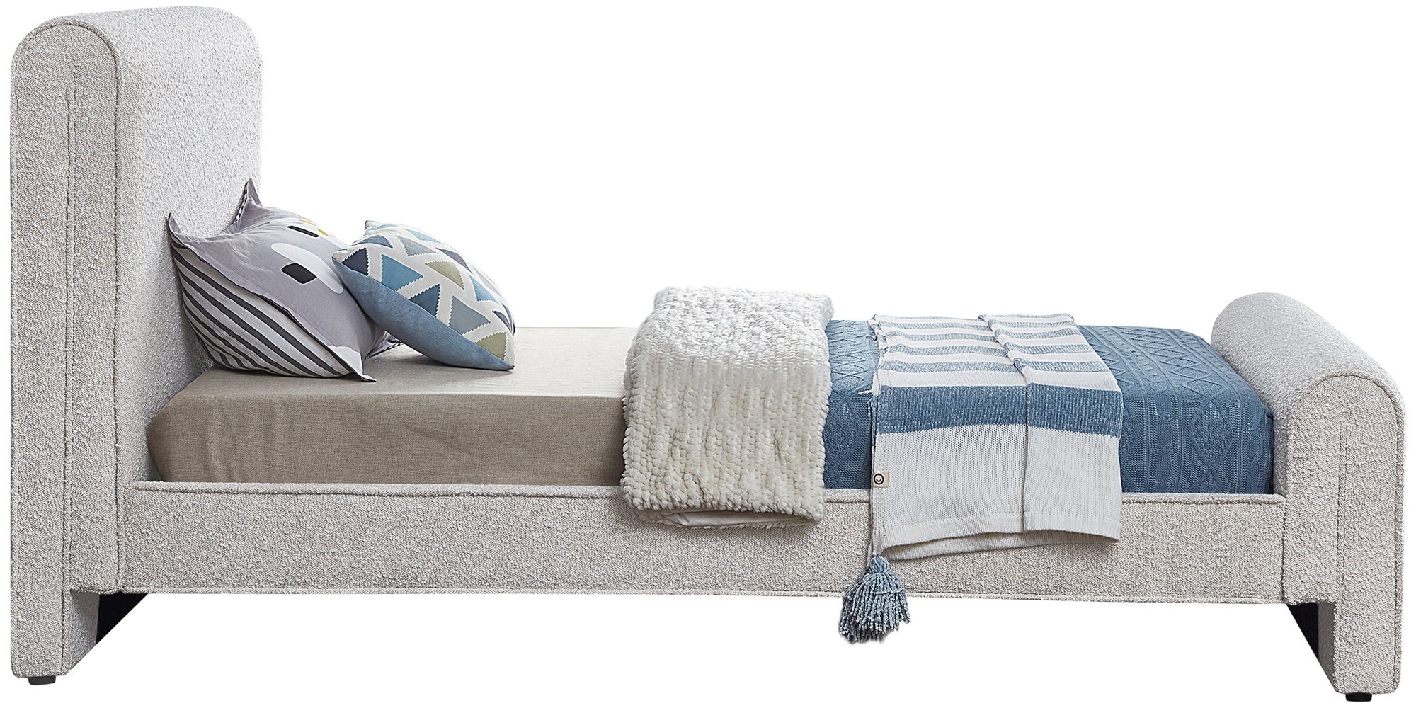 Stylus Boucle Fabric Twin Size Bed