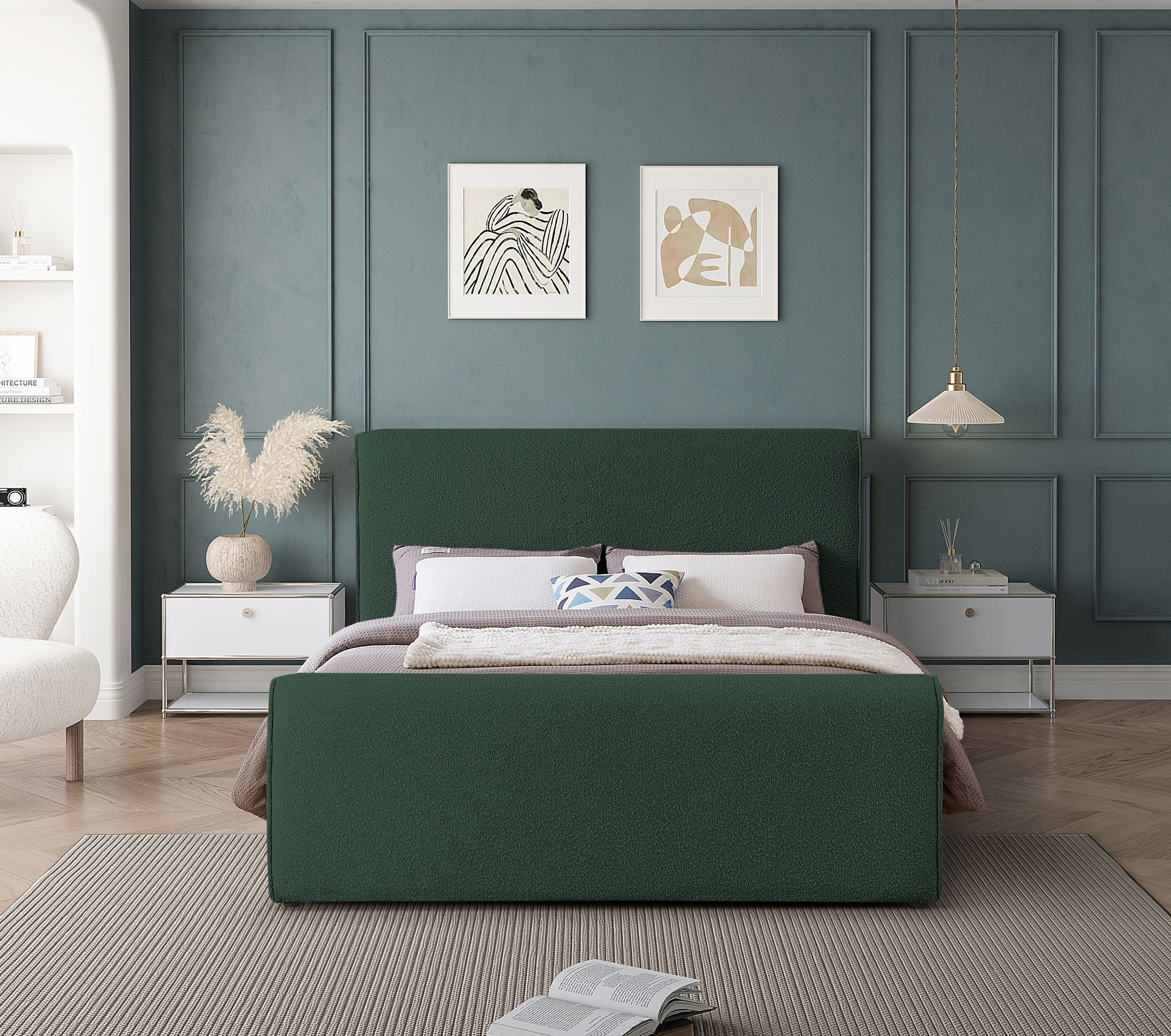 Stylus Boucle Fabric Full Size Bed