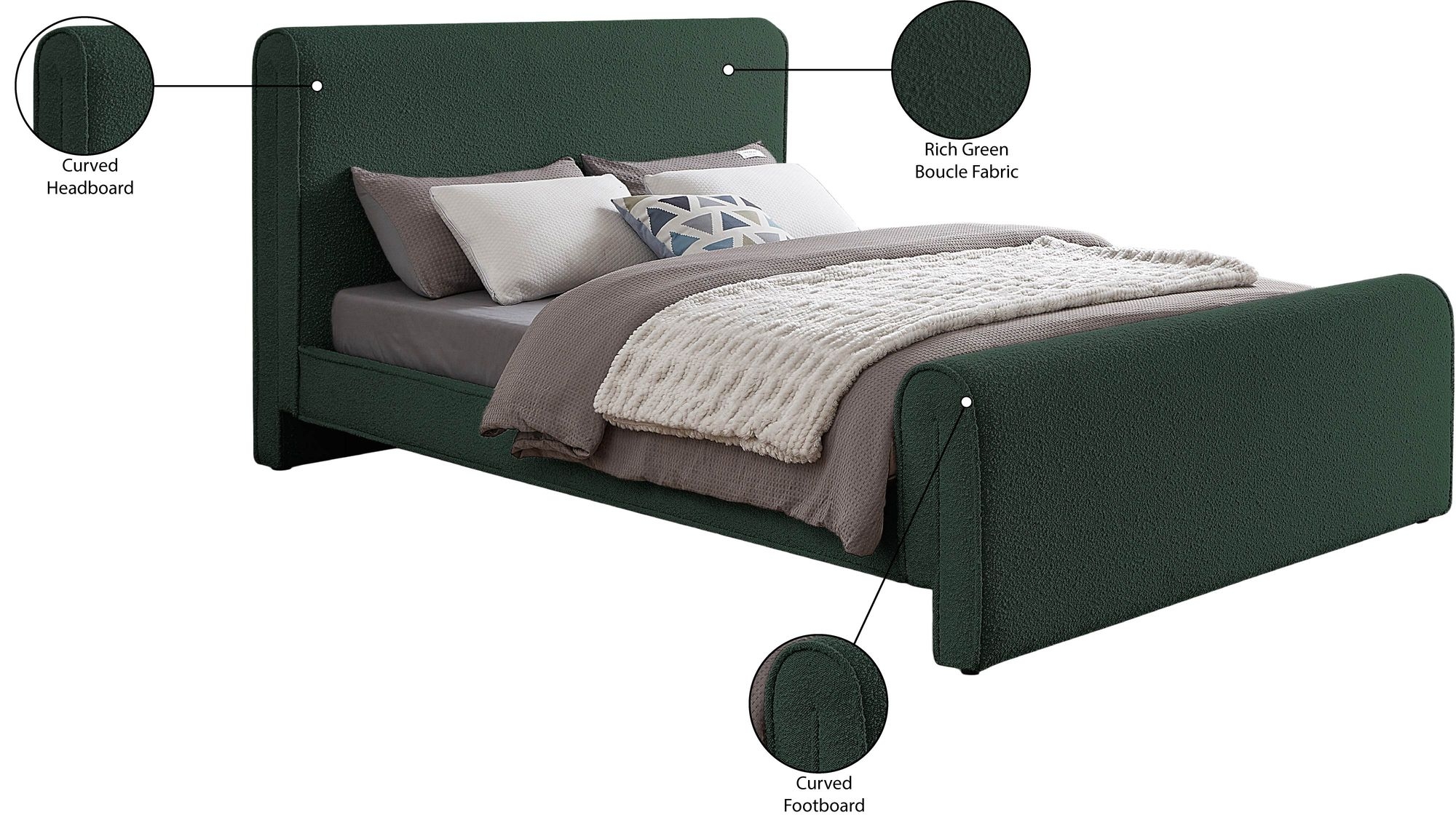 Stylus Boucle Fabric Bed