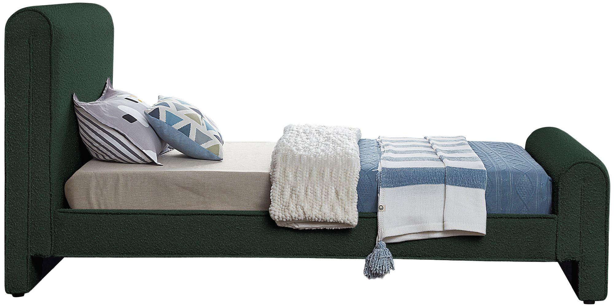 Stylus Boucle Fabric Twin Size Bed