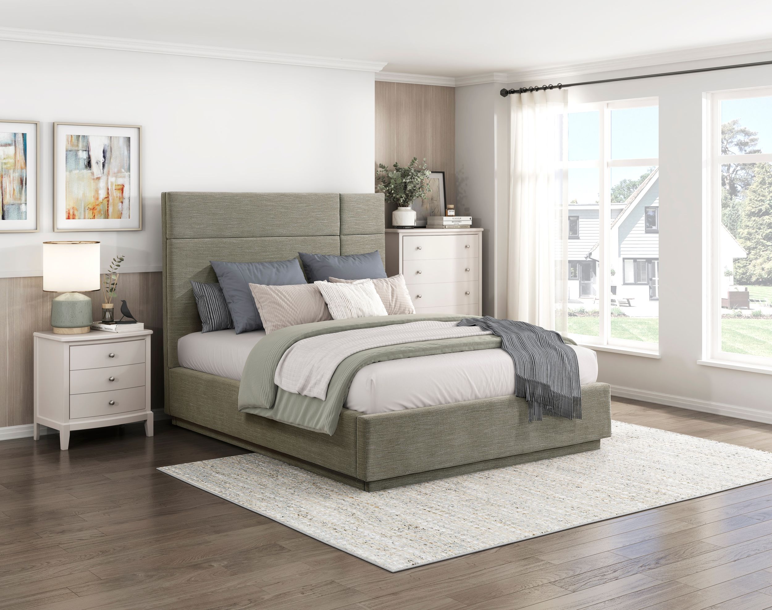 Paola Polyester Queen Platform Bed