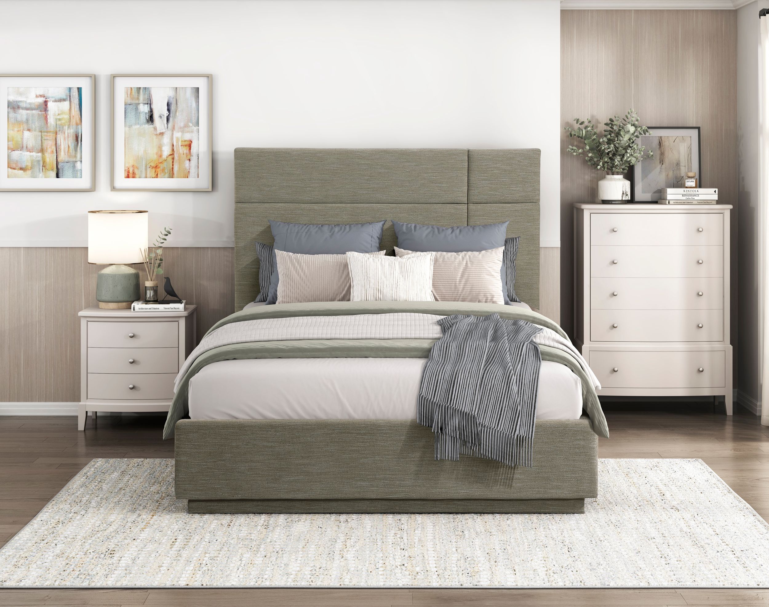 Paola Polyester Queen Platform Bed