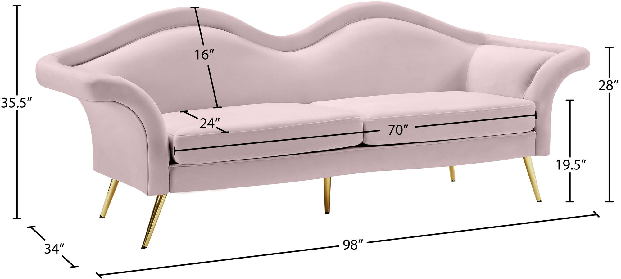 Lips Velvet Sofa