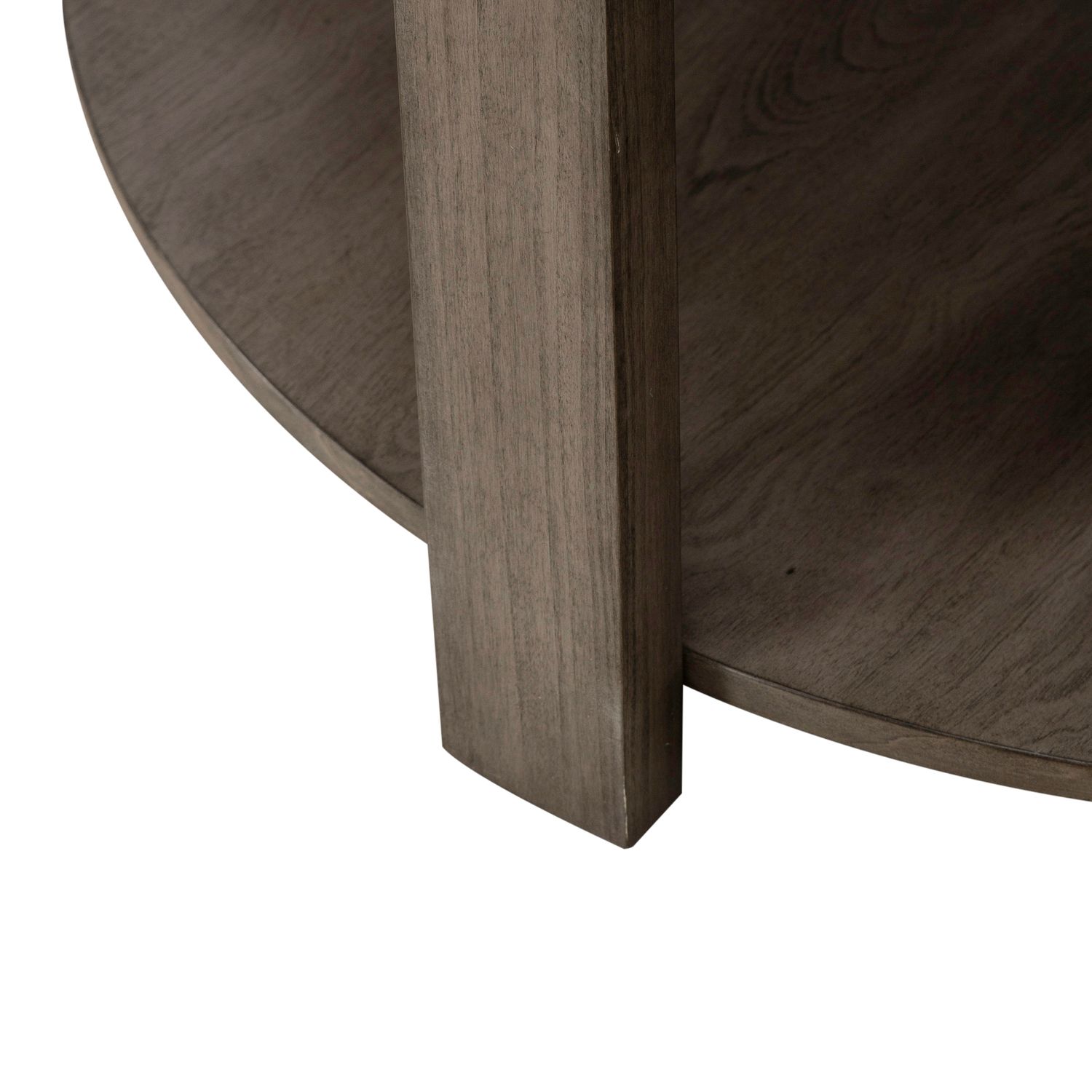 Sutton Round Wood Cocktail Table w/Metal Trim