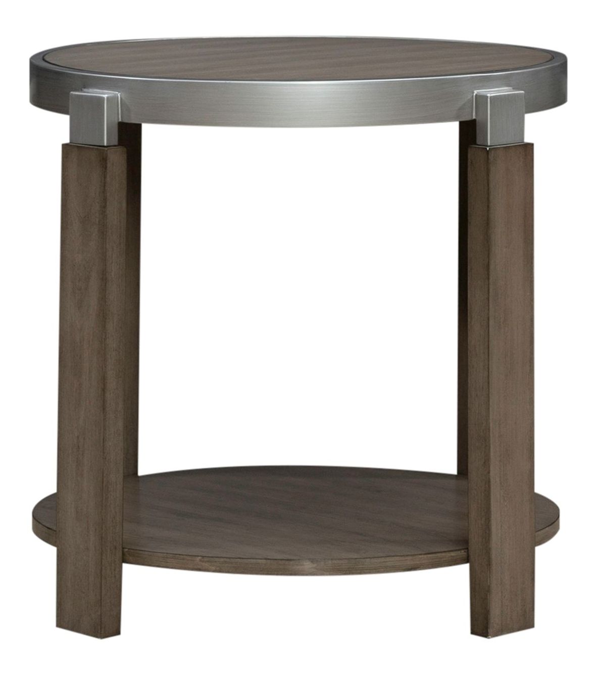 Sutton Round Coffee Table Set | Bleached Sand & Metal