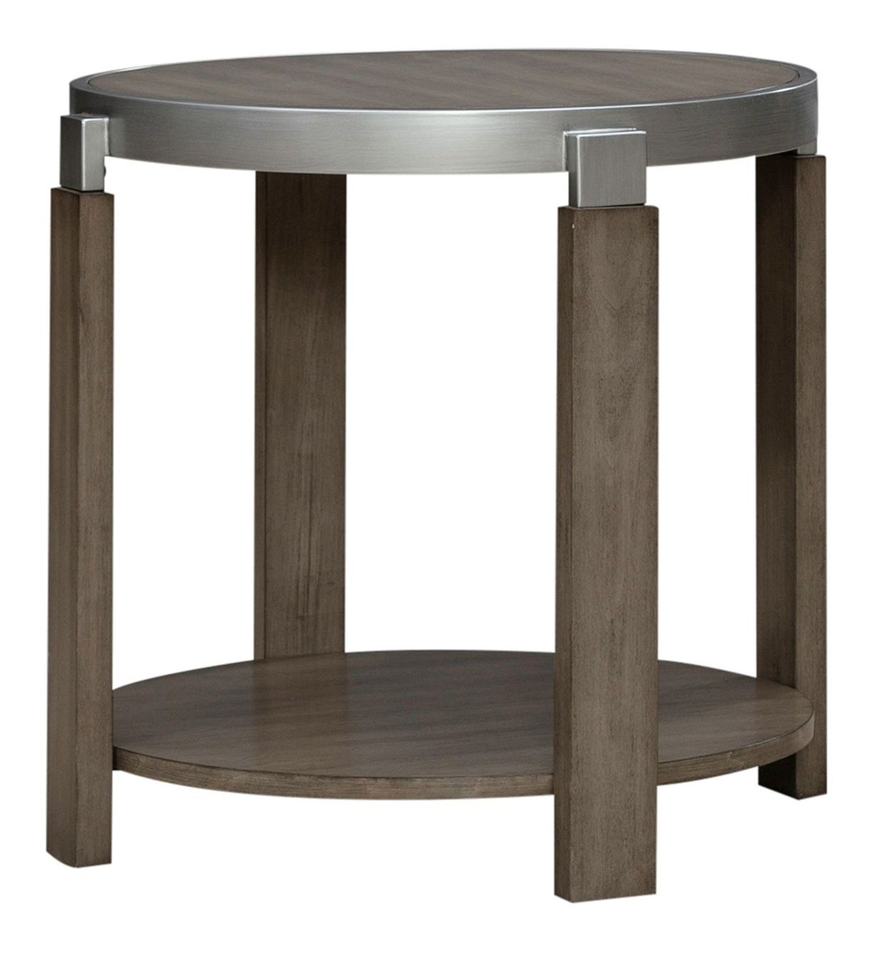 Sutton Round Coffee Table Set | Bleached Sand & Metal