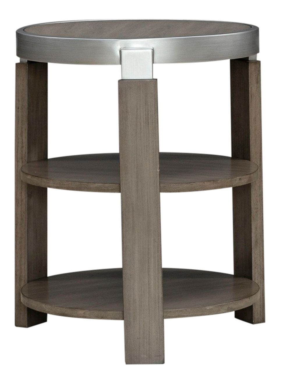 Sutton Round Coffee Table Set | Bleached Sand & Metal