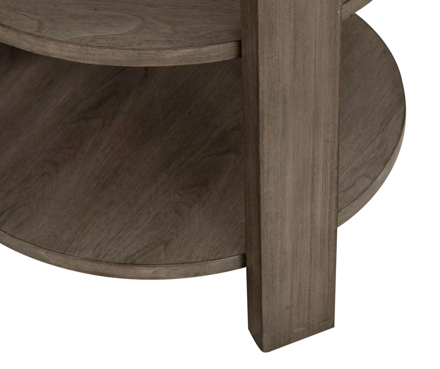Sutton Round Wood Chairside Table w/Metal Trim