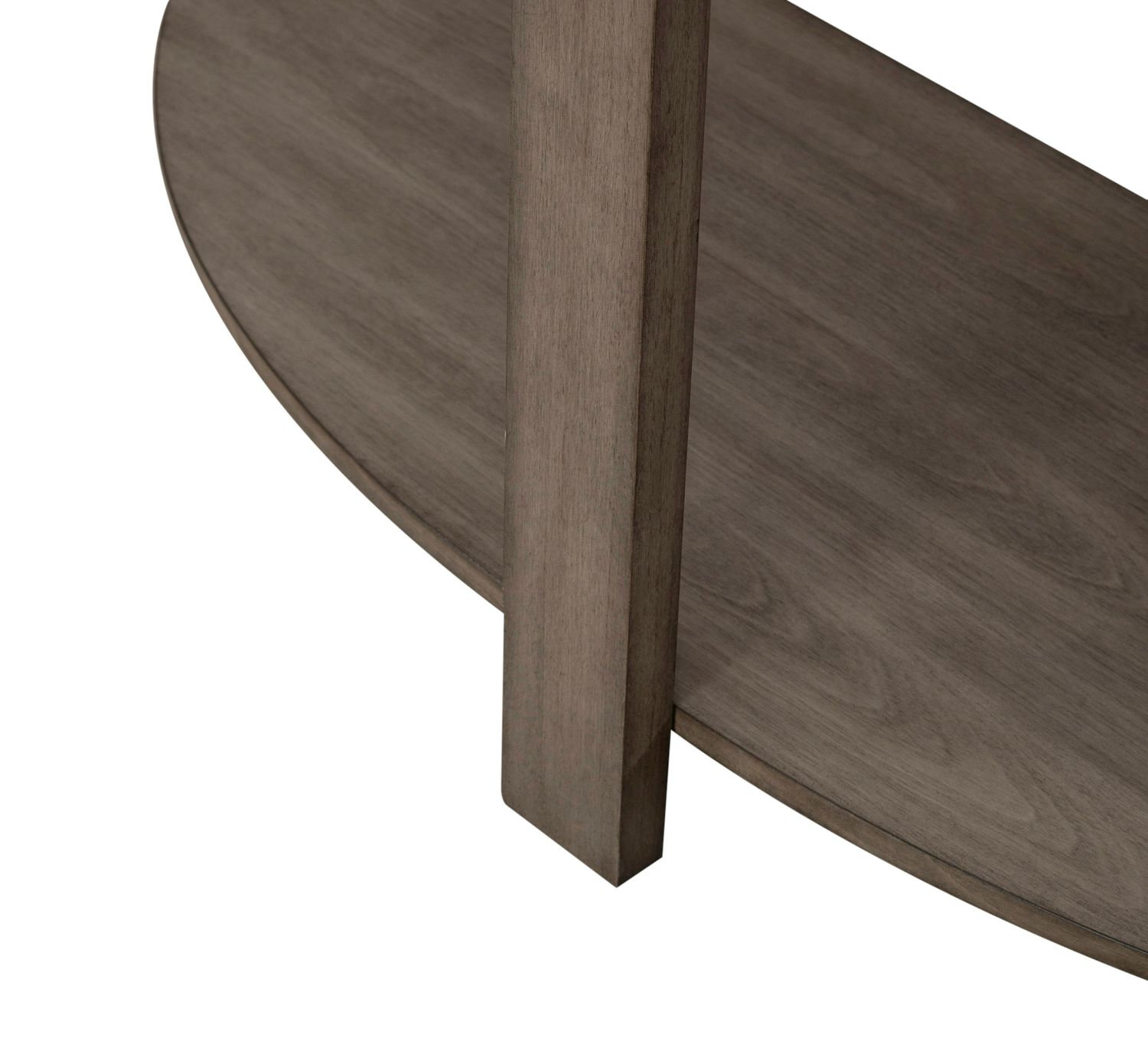 Sutton Curved Wood Sofa Table w/Metal Trim