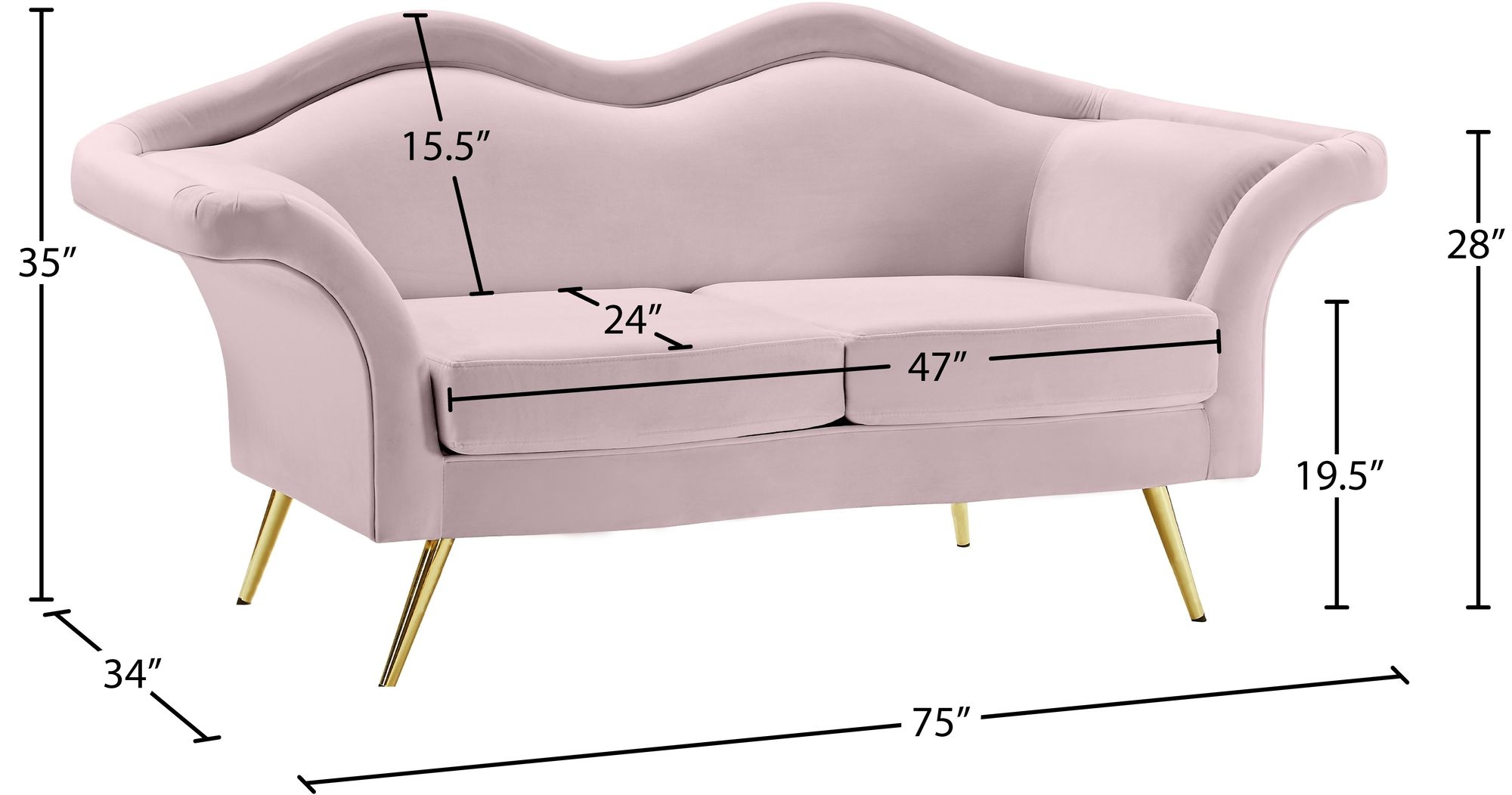 Lips Velvet Loveseat