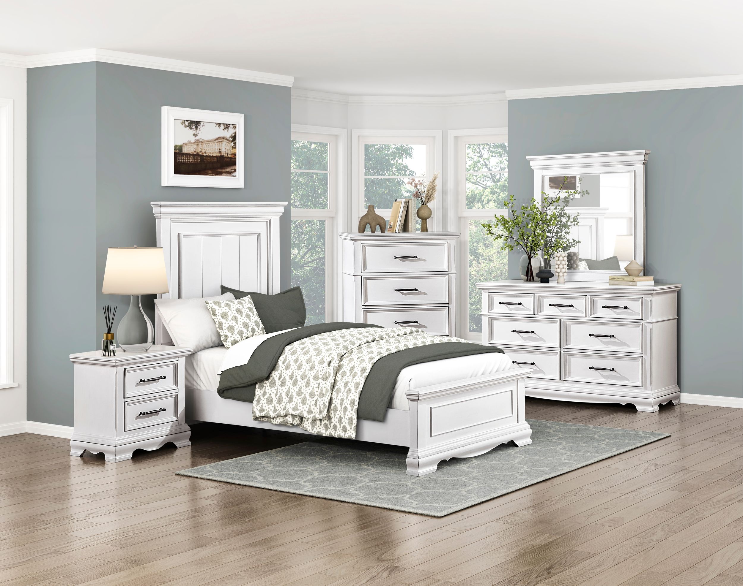 York Wood Panel Bed