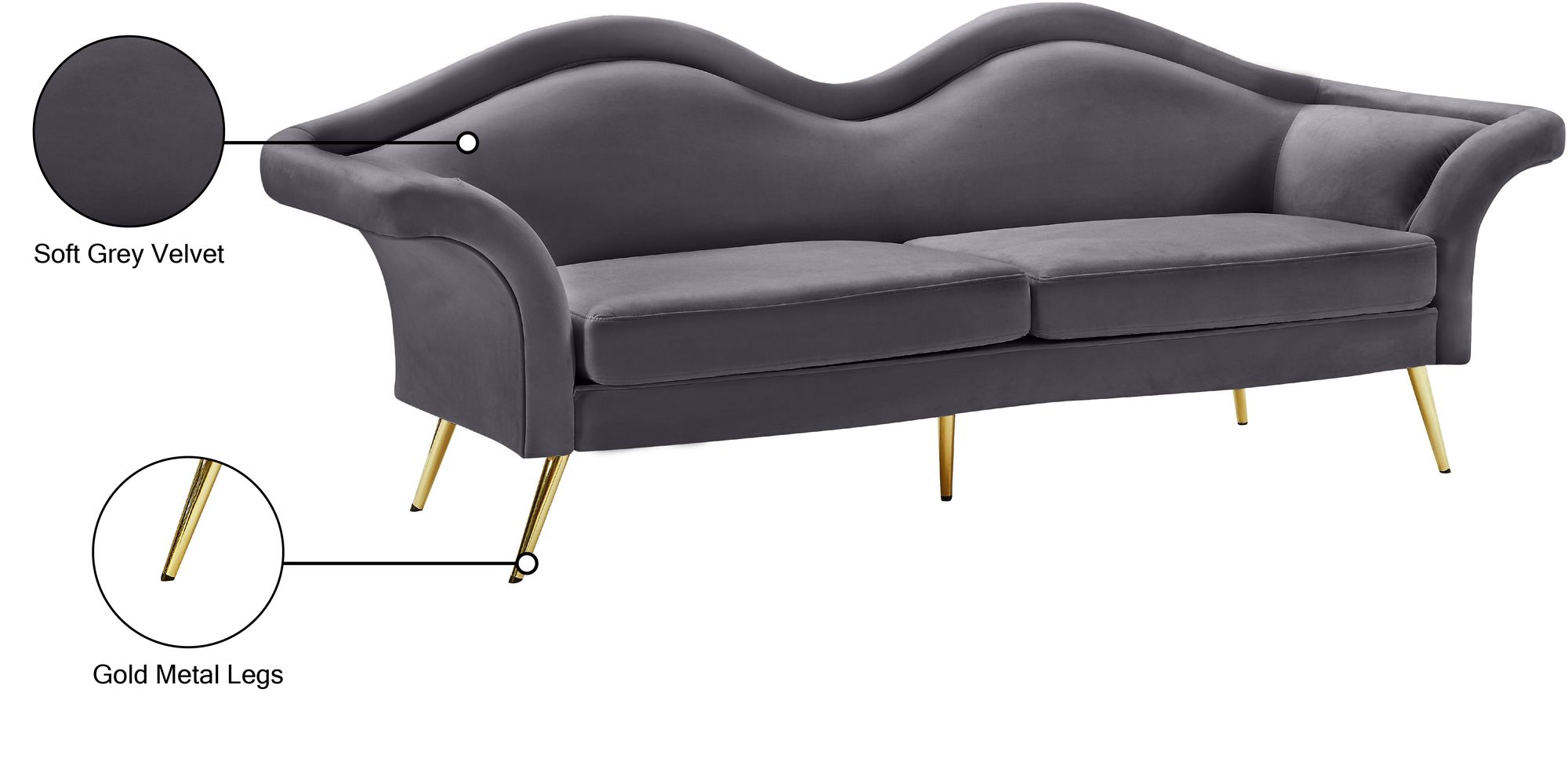 Lips Velvet Sofa