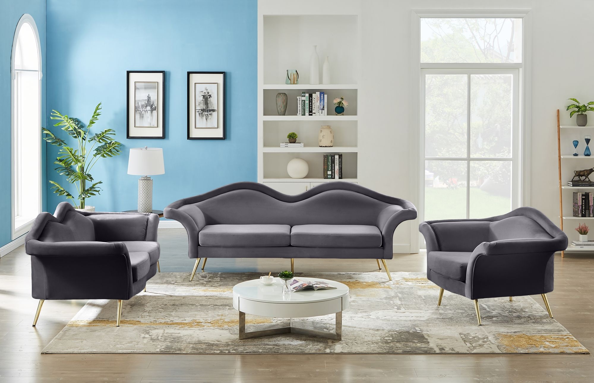 Lips Velvet Loveseat
