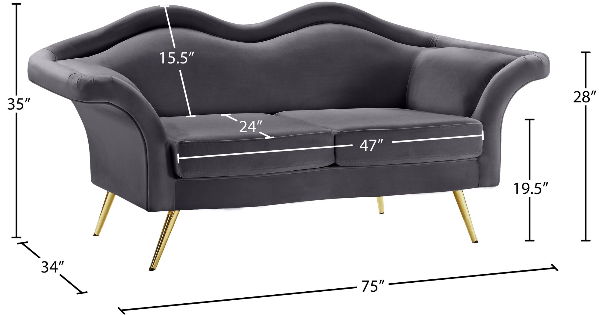 Lips Velvet Loveseat