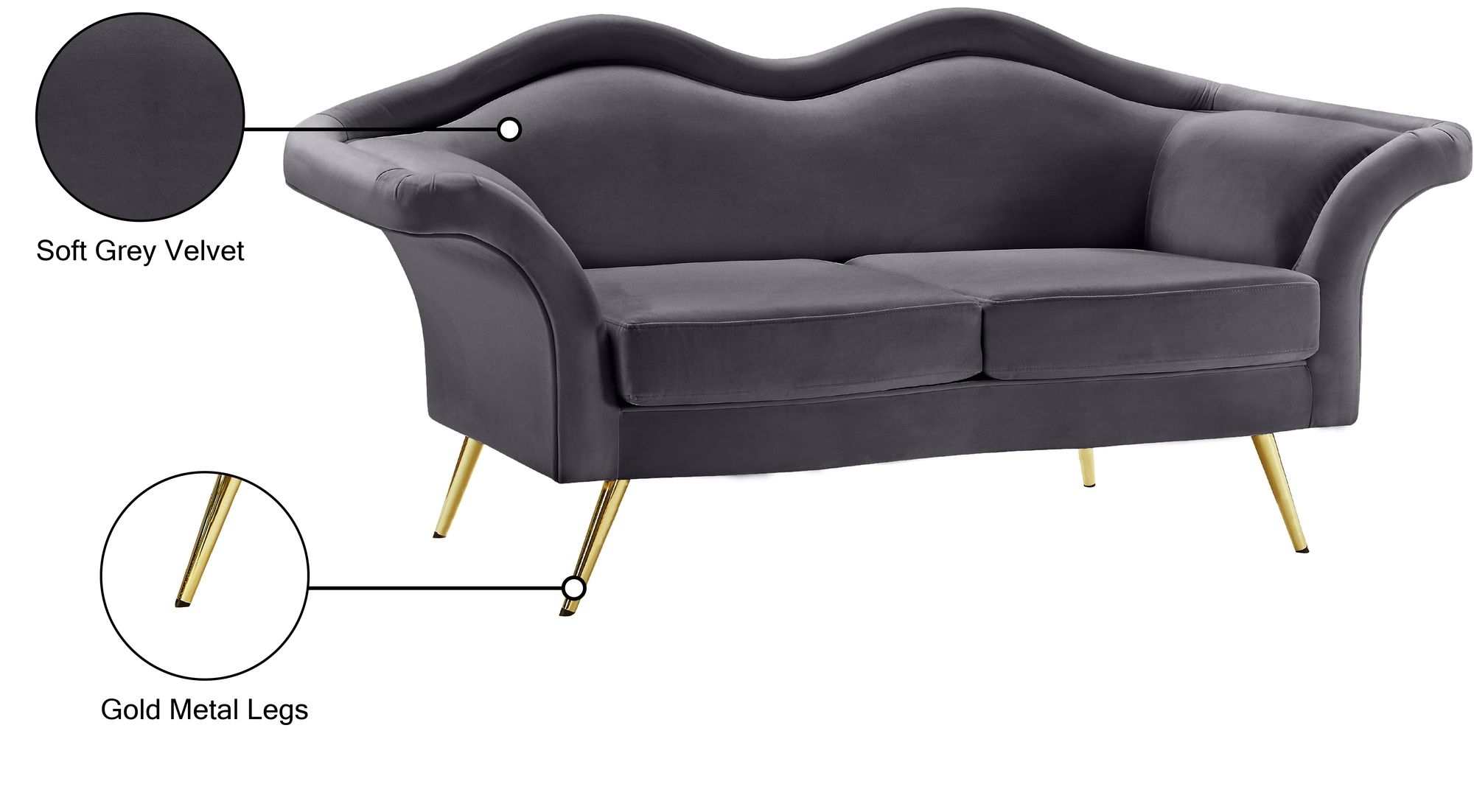 Lips Velvet Loveseat