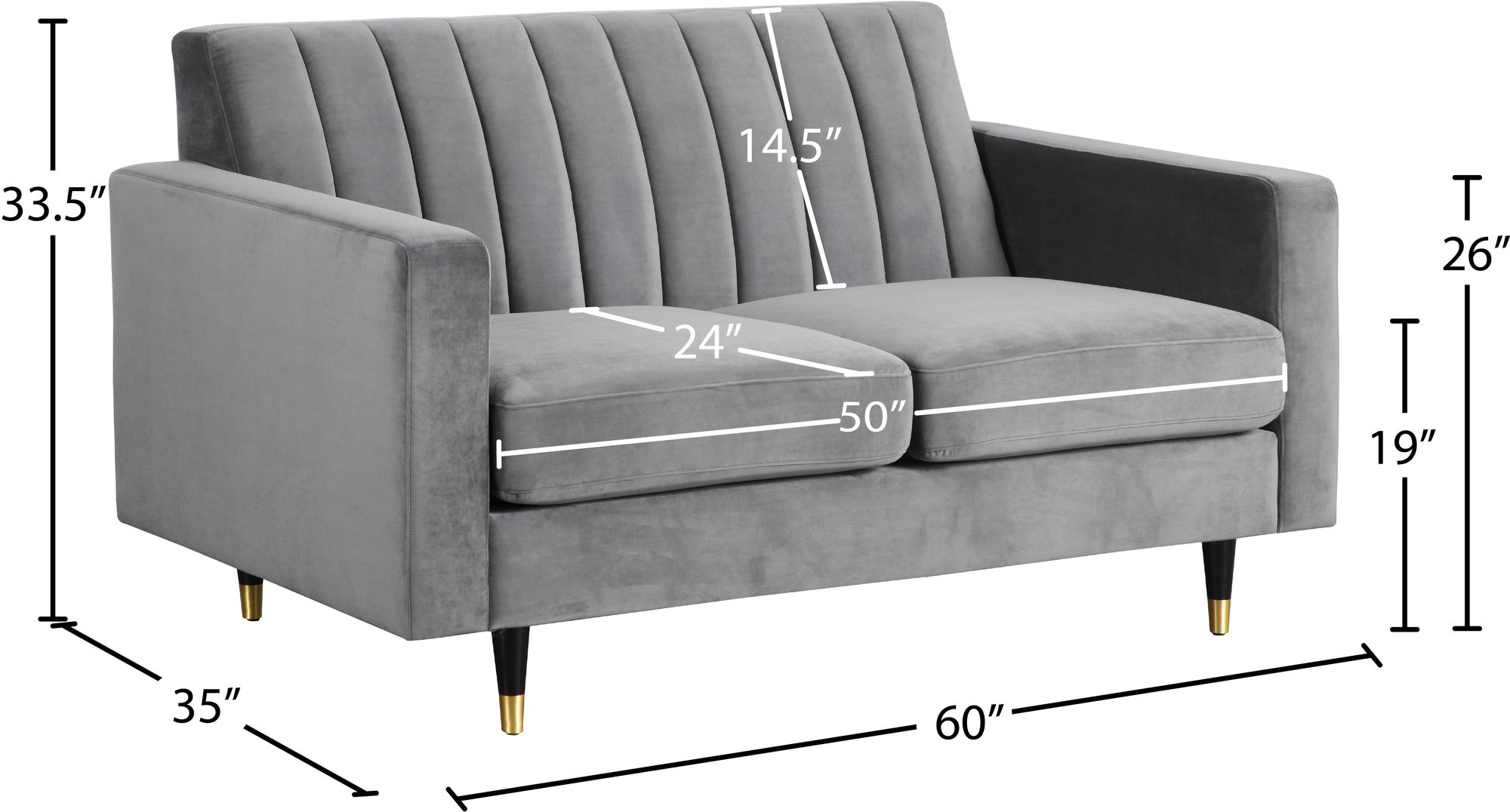 Lola Velvet Loveseat