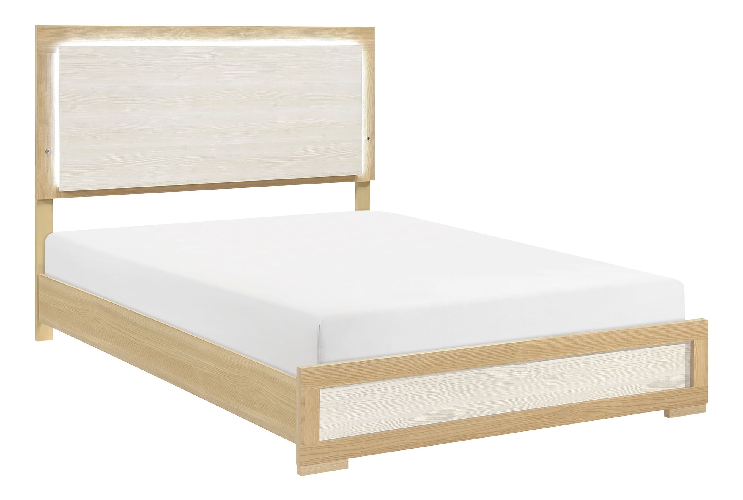 Sterling Melamine/Wood Full Panel Bed with LED Lighting