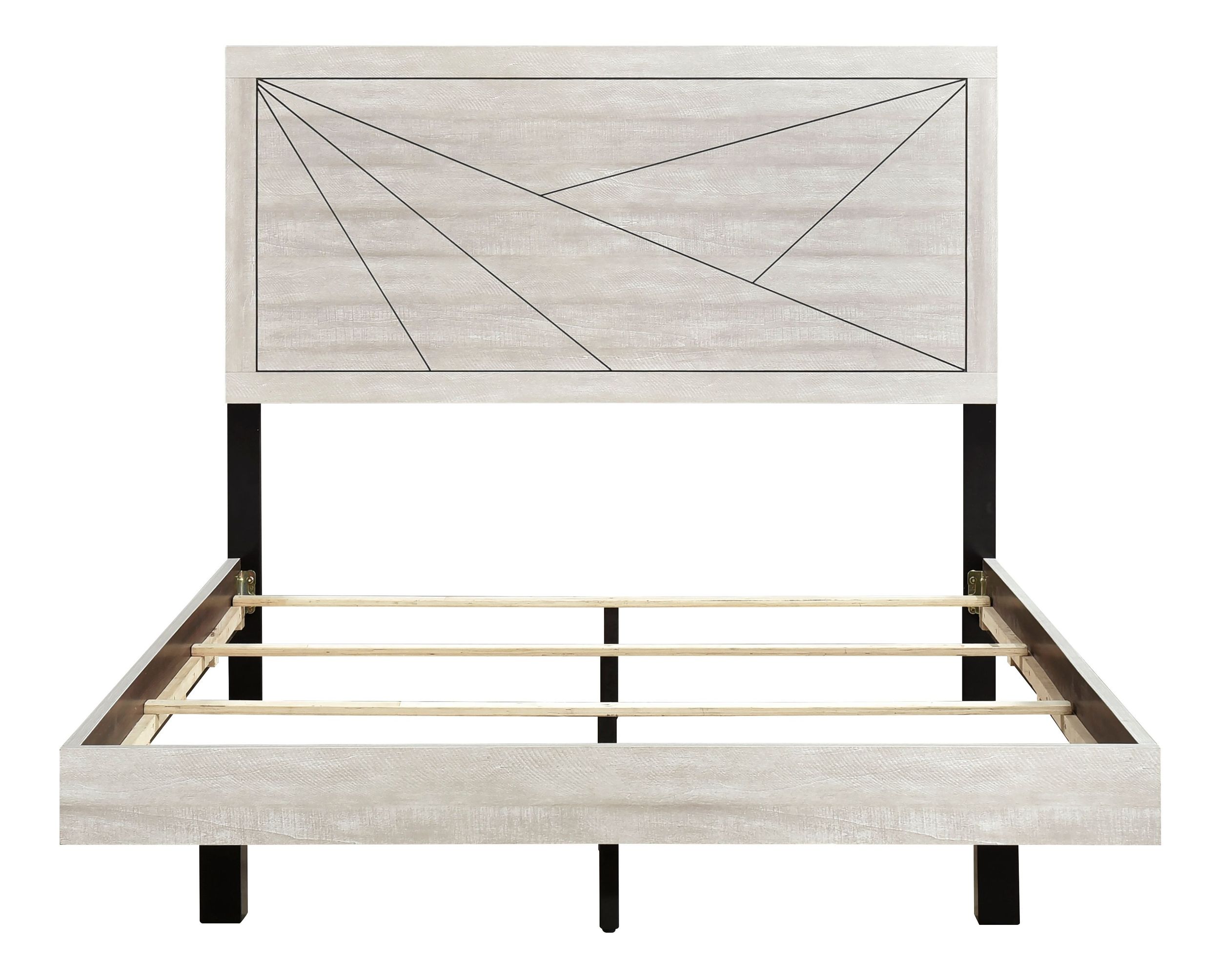 Aspen PU Veener/Wood California King Panel Bed
